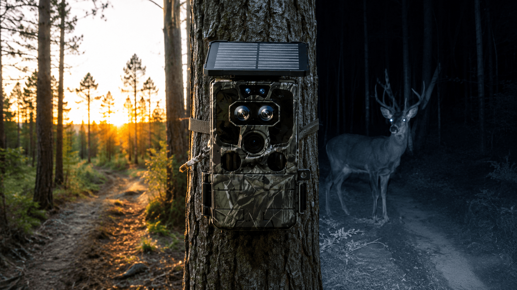 Best trail camera settings for day and night using a Voopeak trail camera in a forest