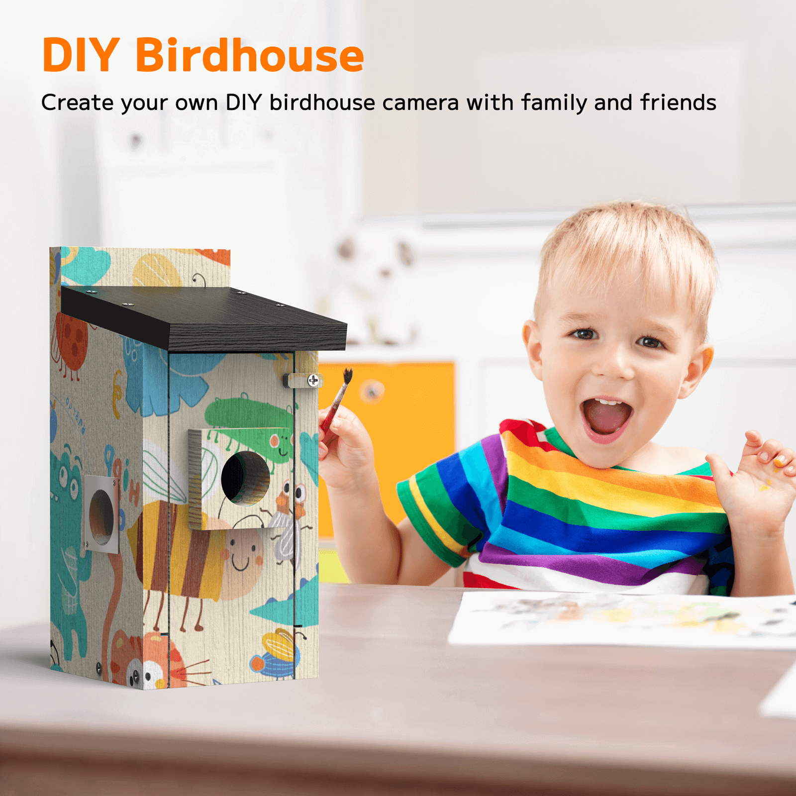 VOOPEAK BH10 Wifi Wooden Bird House With Camera for indoor outdoor