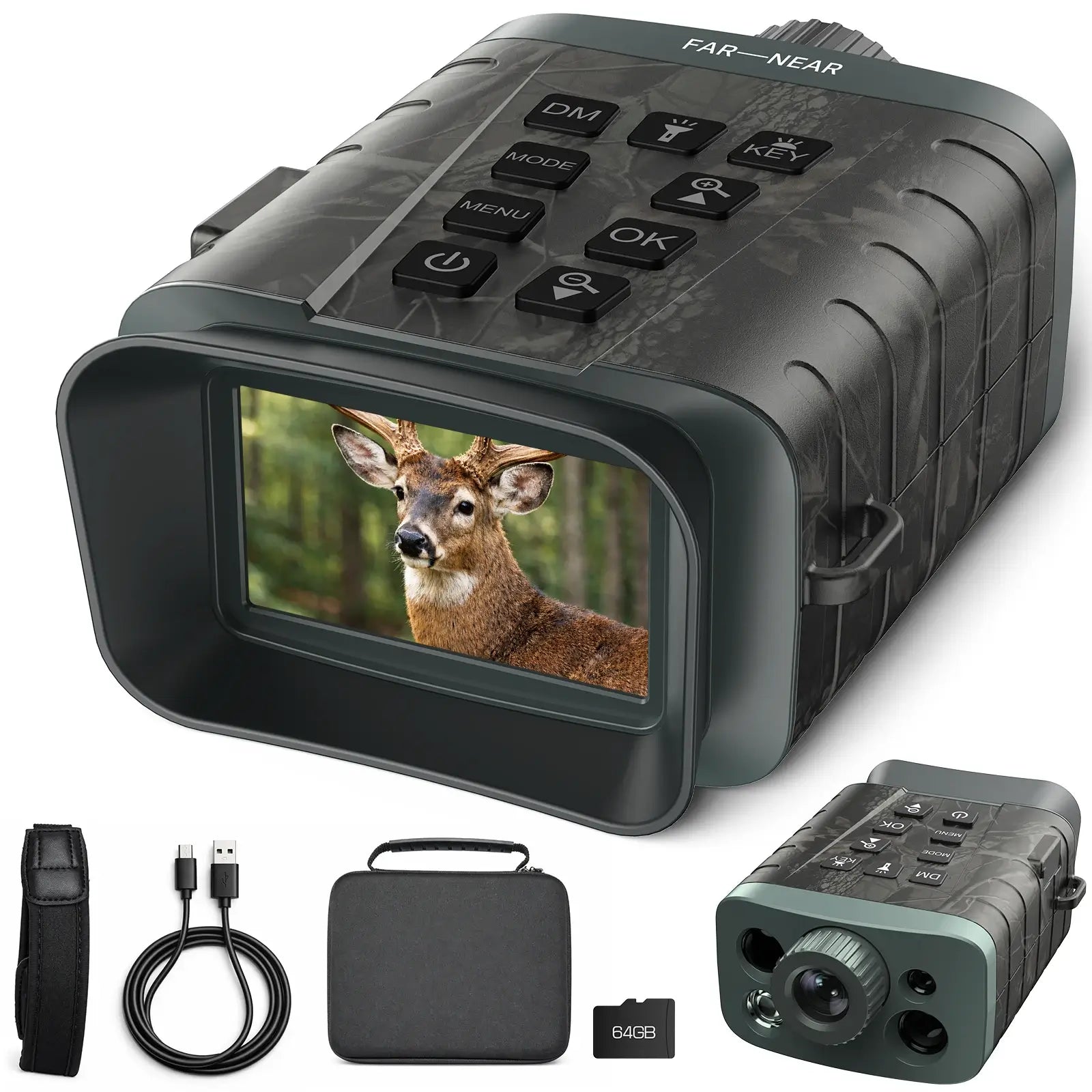 Voopeak 4K Night Vision Goggles with Rangefinder (Up to 1200Yd) 18X Zoom & 5000mAh