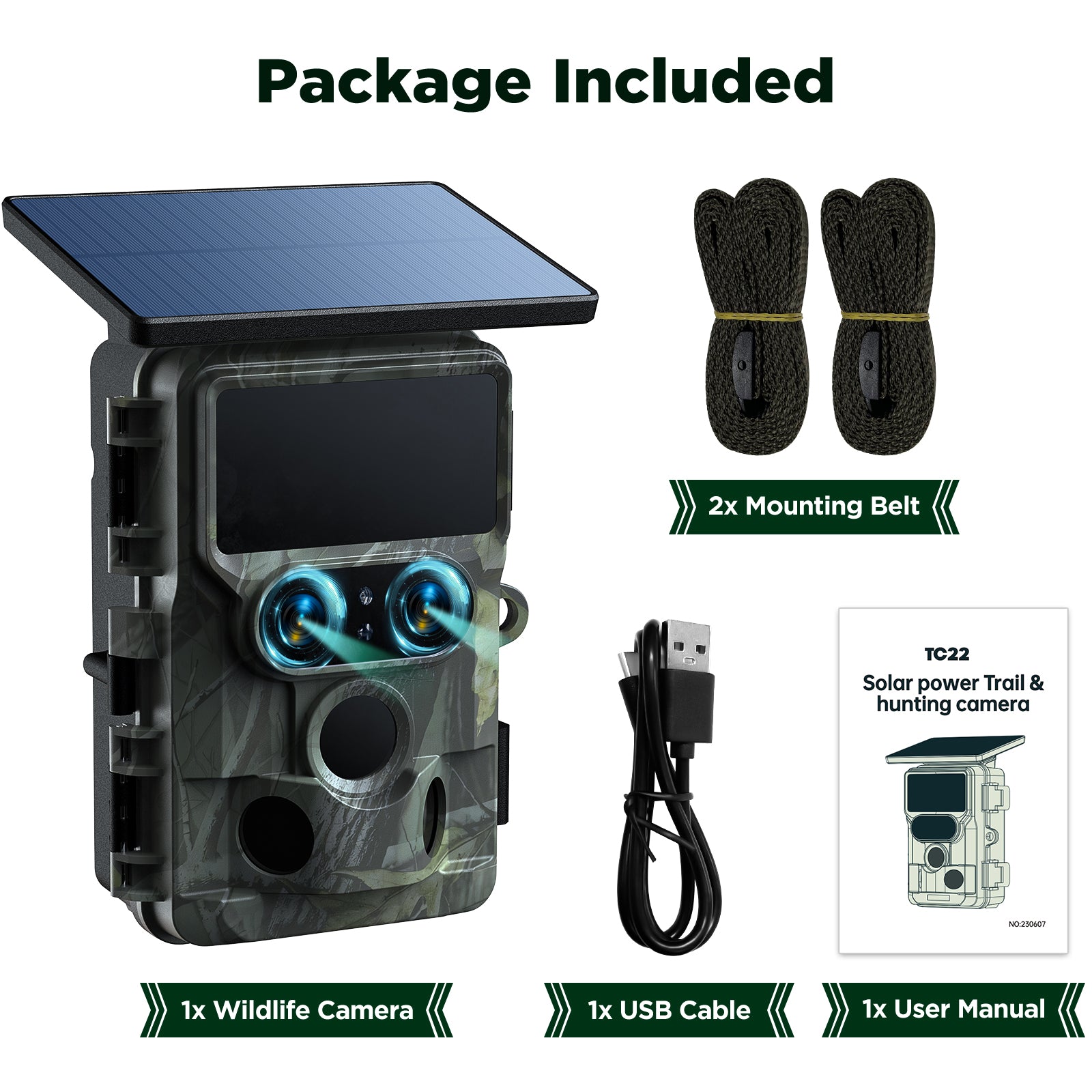 Dual Lens WiFi Solar Power Integrated Trail Camera