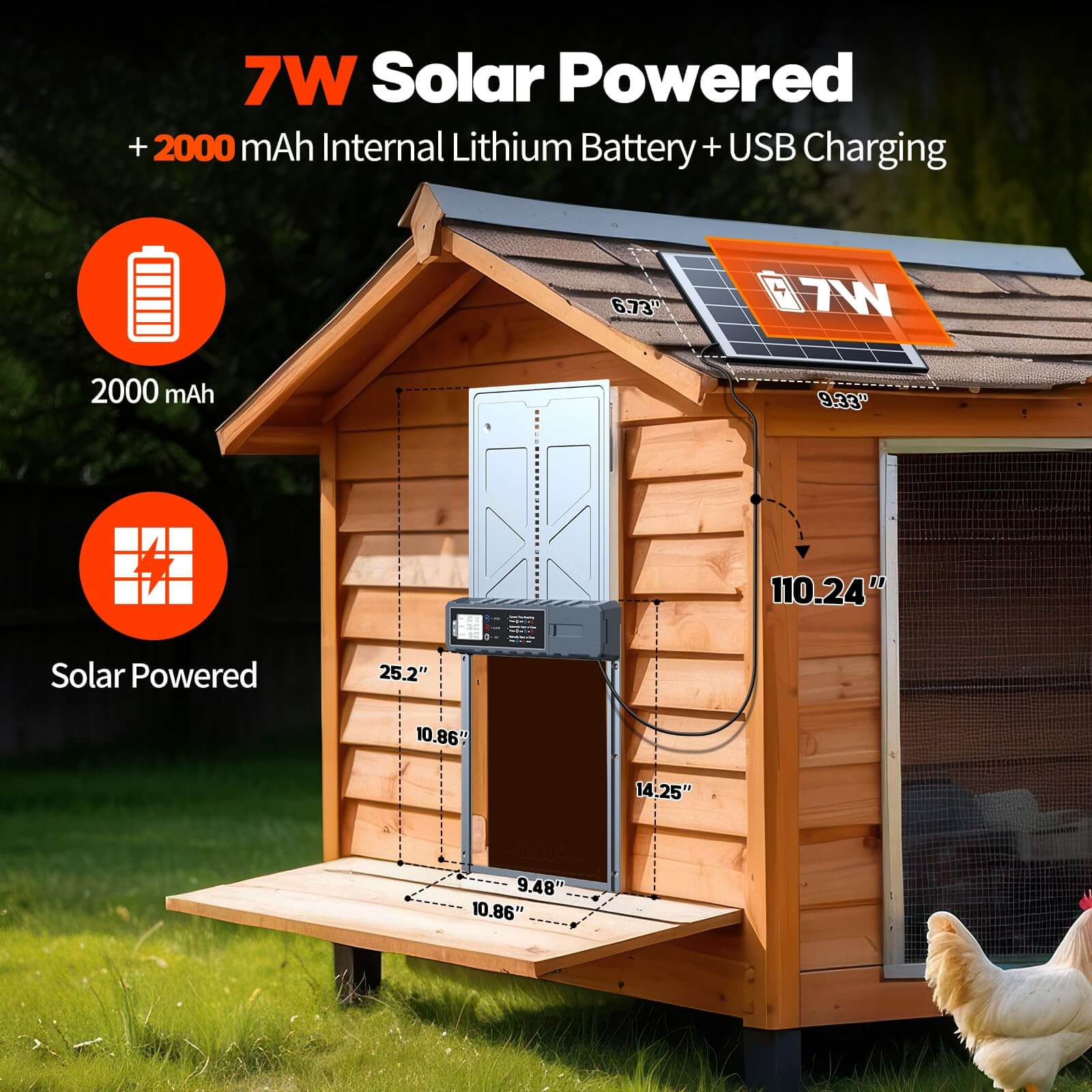 VOOPEAK CD01 Automatic Chicken Coop Door with LCD Display