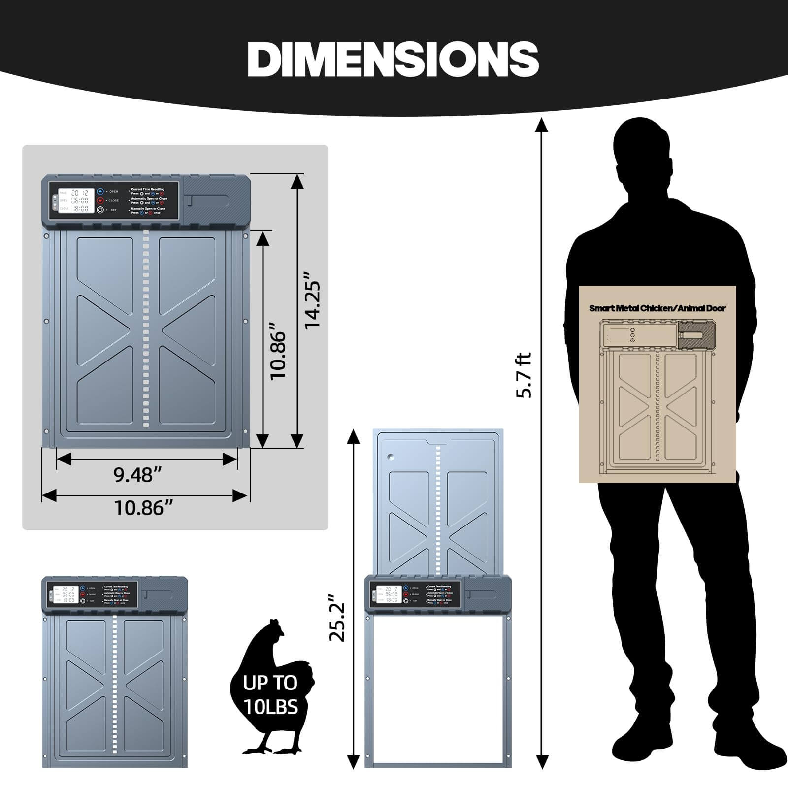 VOOPEAK CD01 Automatic Chicken Coop Door with LCD Display