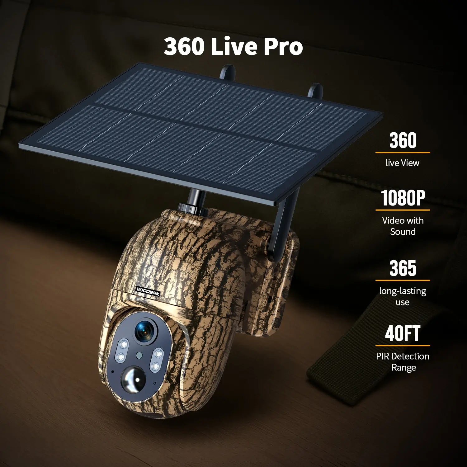 Voopeak 360 Degree 4G Cellular Motion Activated Trail Camera with Live Feed for Hunting and Security