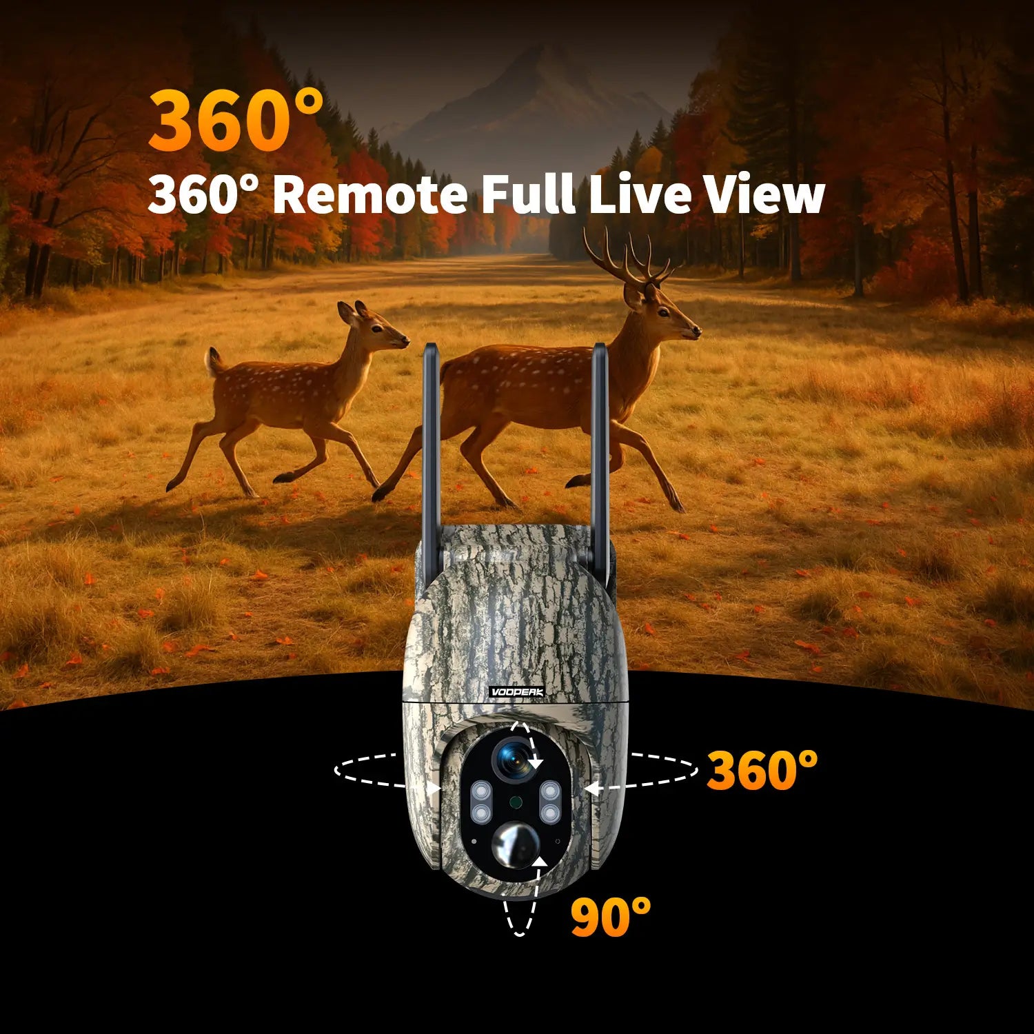 Voopeak 360 Degree 4G Cellular Motion Activated Trail Camera with Live Feed for Hunting and Security