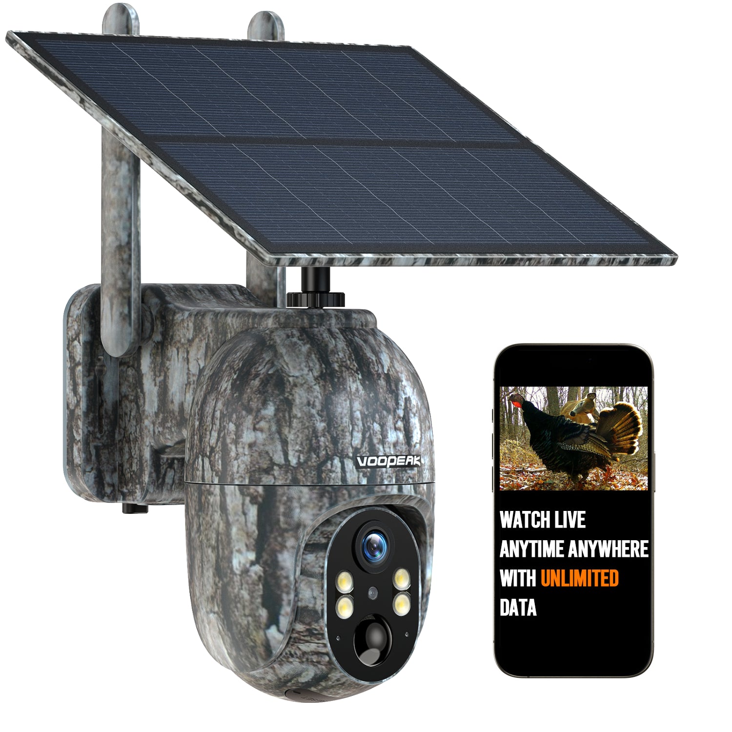 Voopeak 360 Degree 4G Cellular Motion Activated Trail Camera with Live Feed for Hunting and Security