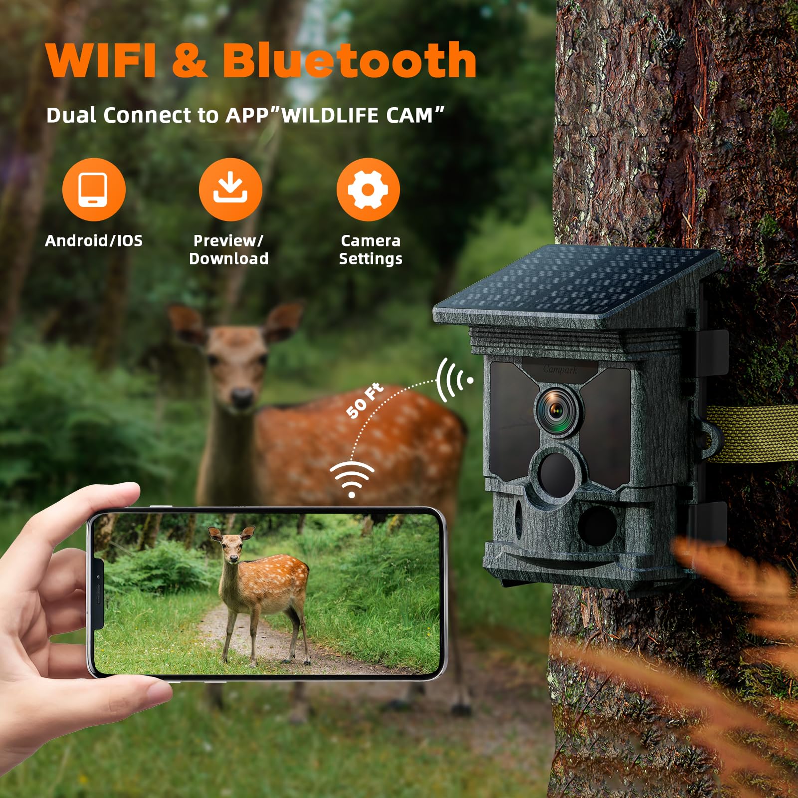 VOOPEAK TC08 4K WiFi Solar Powered 0.1s Trigger Trail Camera 2025 upgrade 100MP UHD mage