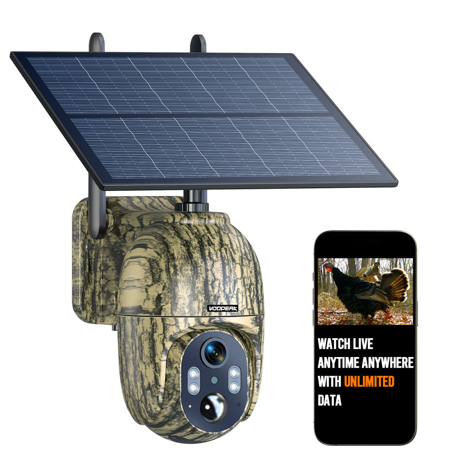 Voopeak 360 Degree 4G Cellular Motion Activated Trail Camera with Live Feed for Hunting and Security