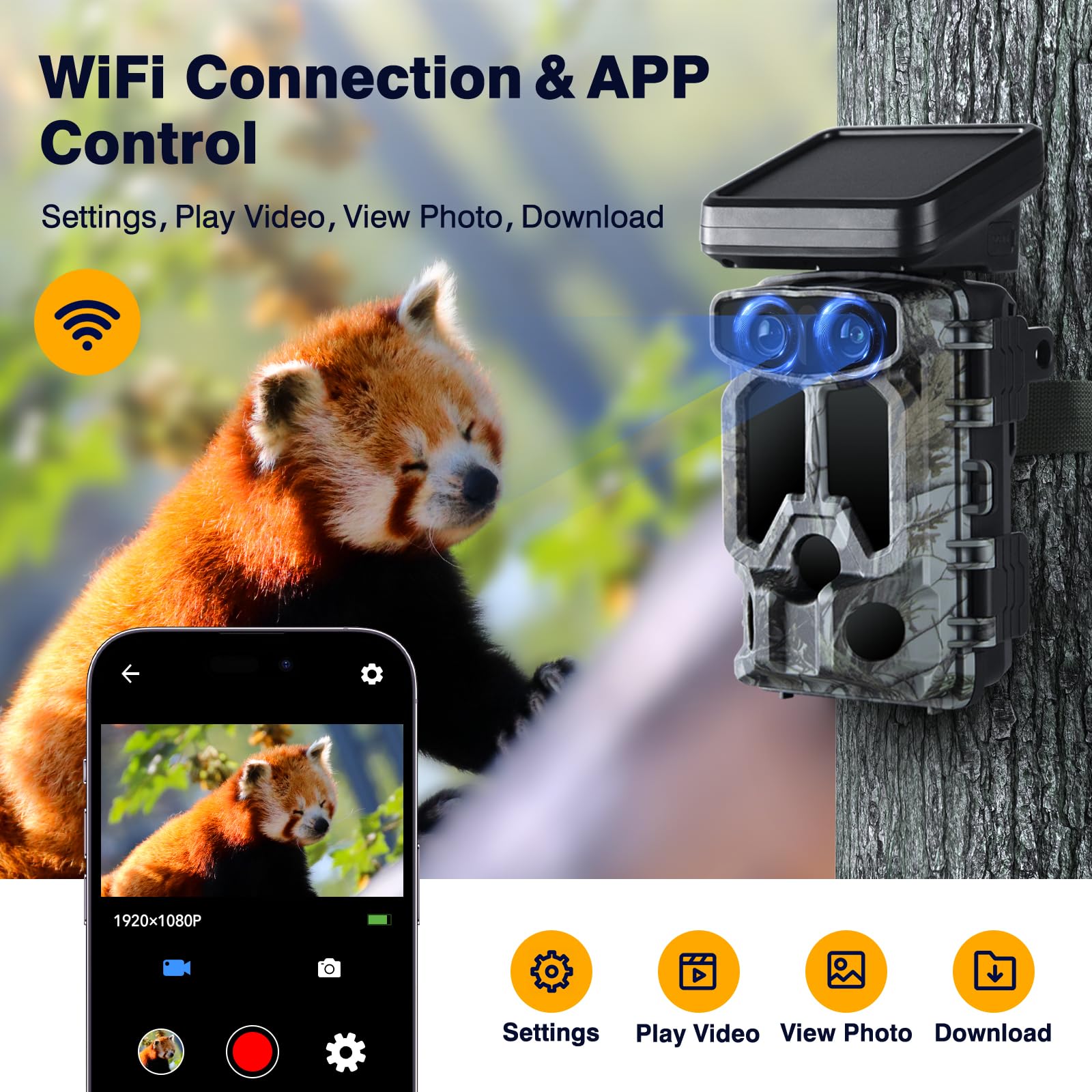 VOOPEAK TC07 4K Wifi Dual-Lens Solar Powered Trail Game Camera