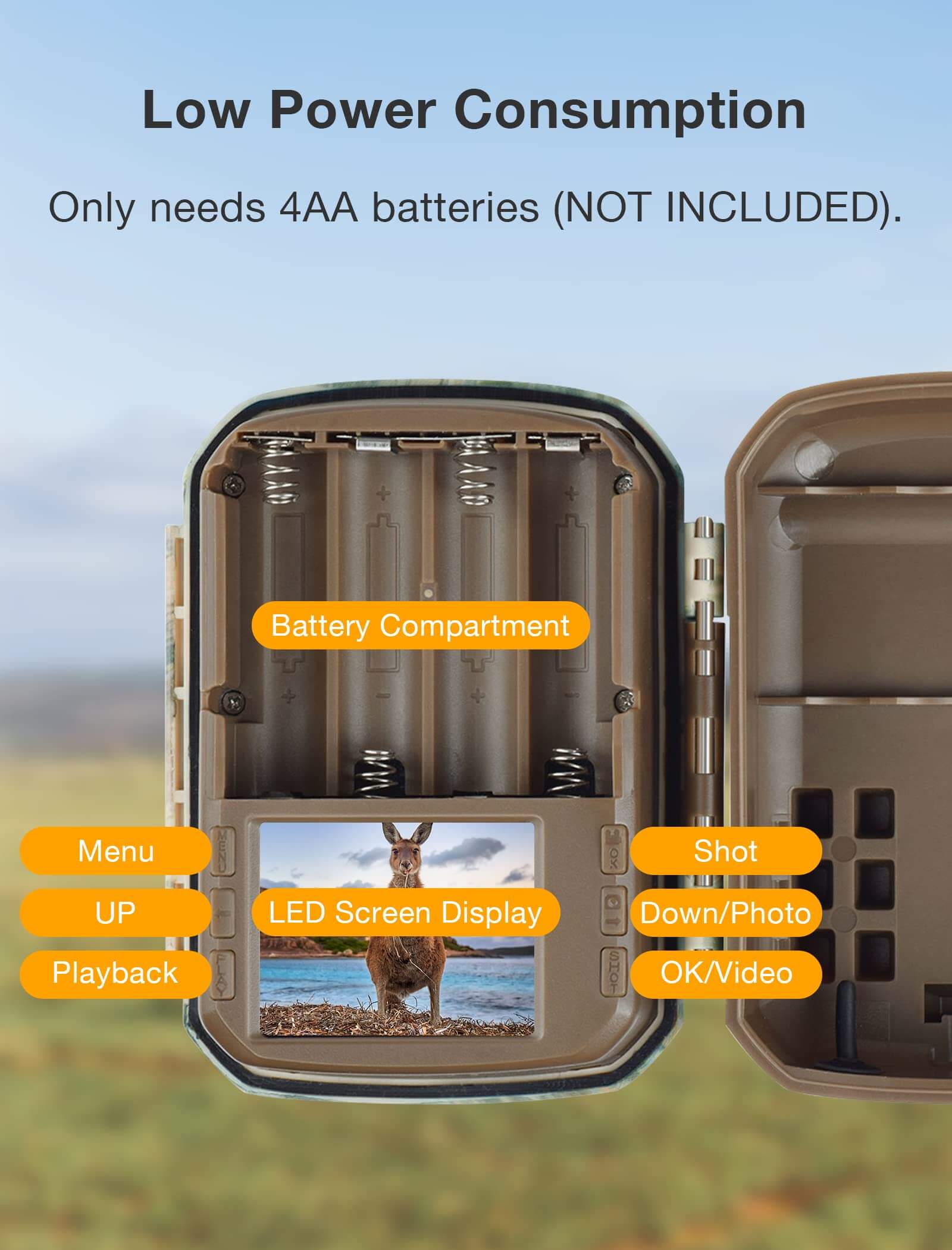 Voopeak TC11 2k Kleine Mini-Wildkamera für den Außenbereich, ohne Mobilfunk