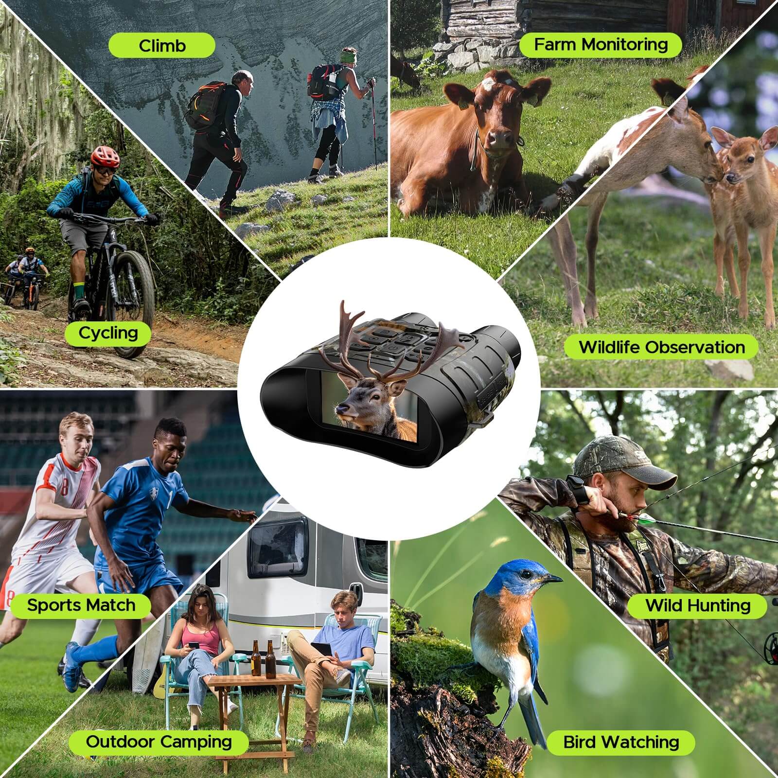 Voopeak NV03 Night Vision Goggles 4K Full Color Night Vision with 5000mAh Rechargeable Battery