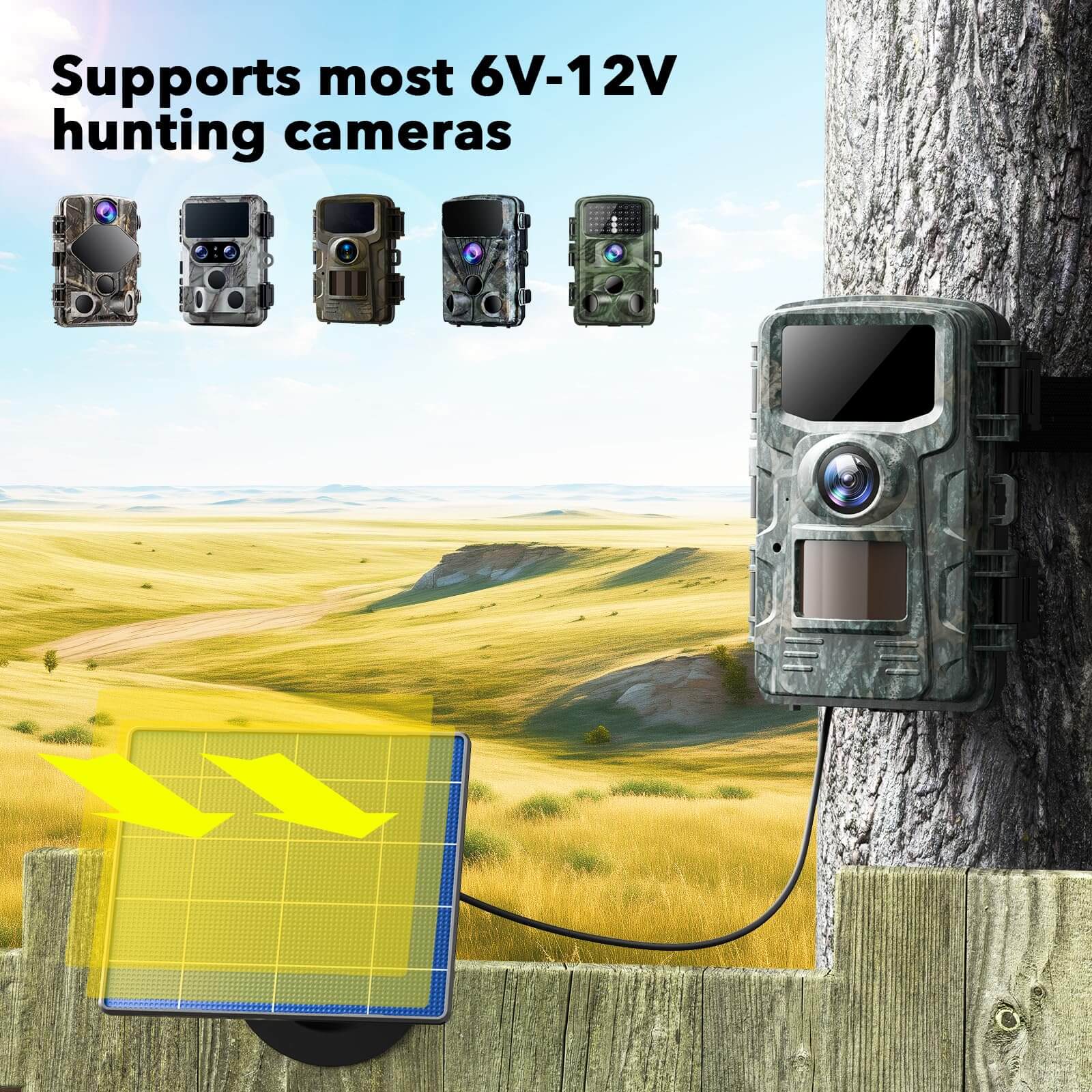 VOOPEAK BC643 6V/2A Waterproof Solar Power Panel for Trail Camera