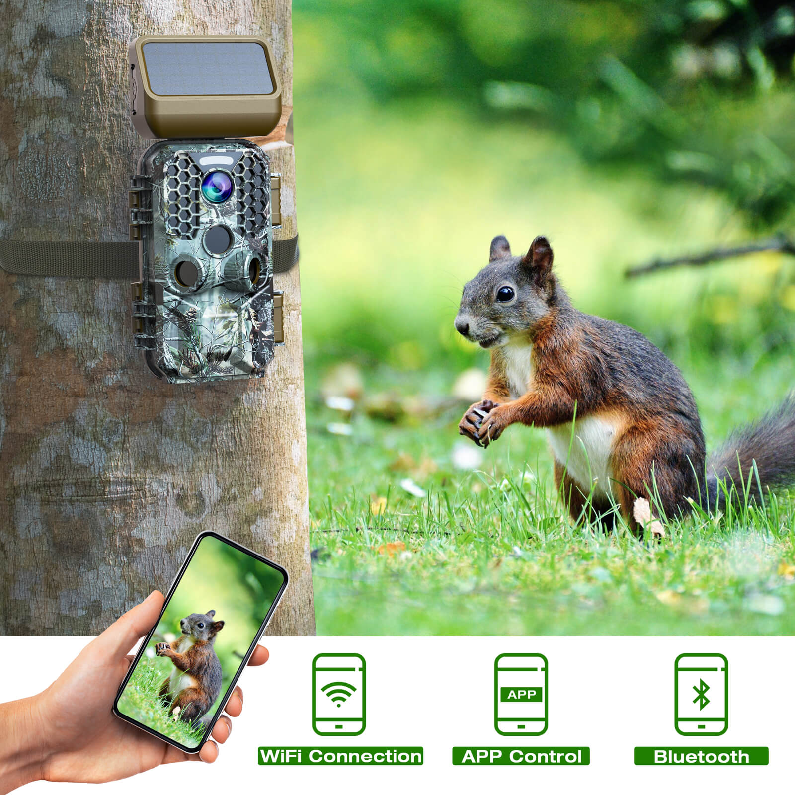 Voopeak T200 Solar Powered 4k Wifi Trail Camera for Wildlife