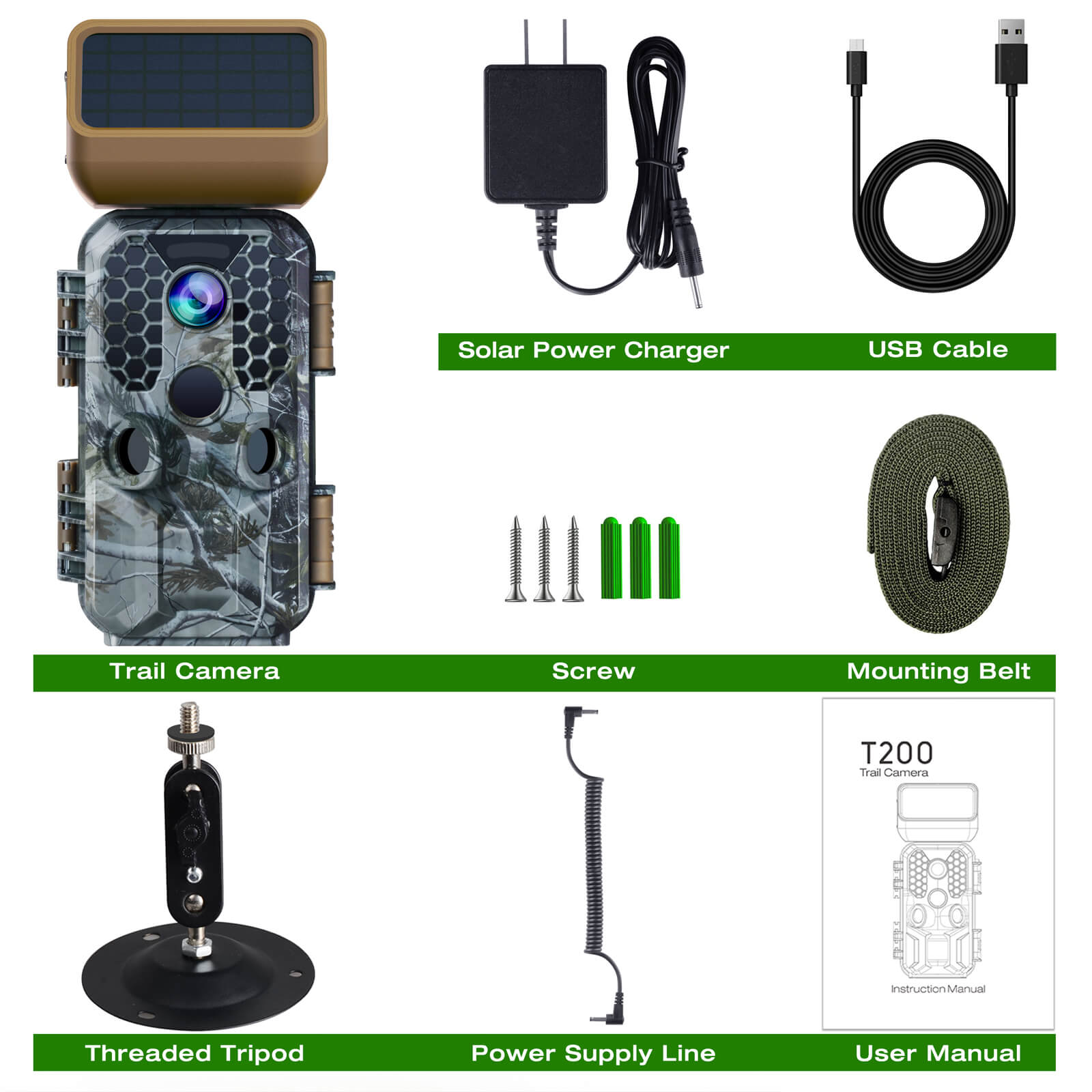 Voopeak T200 Solar Powered 4k Wifi Trail Camera for Wildlife