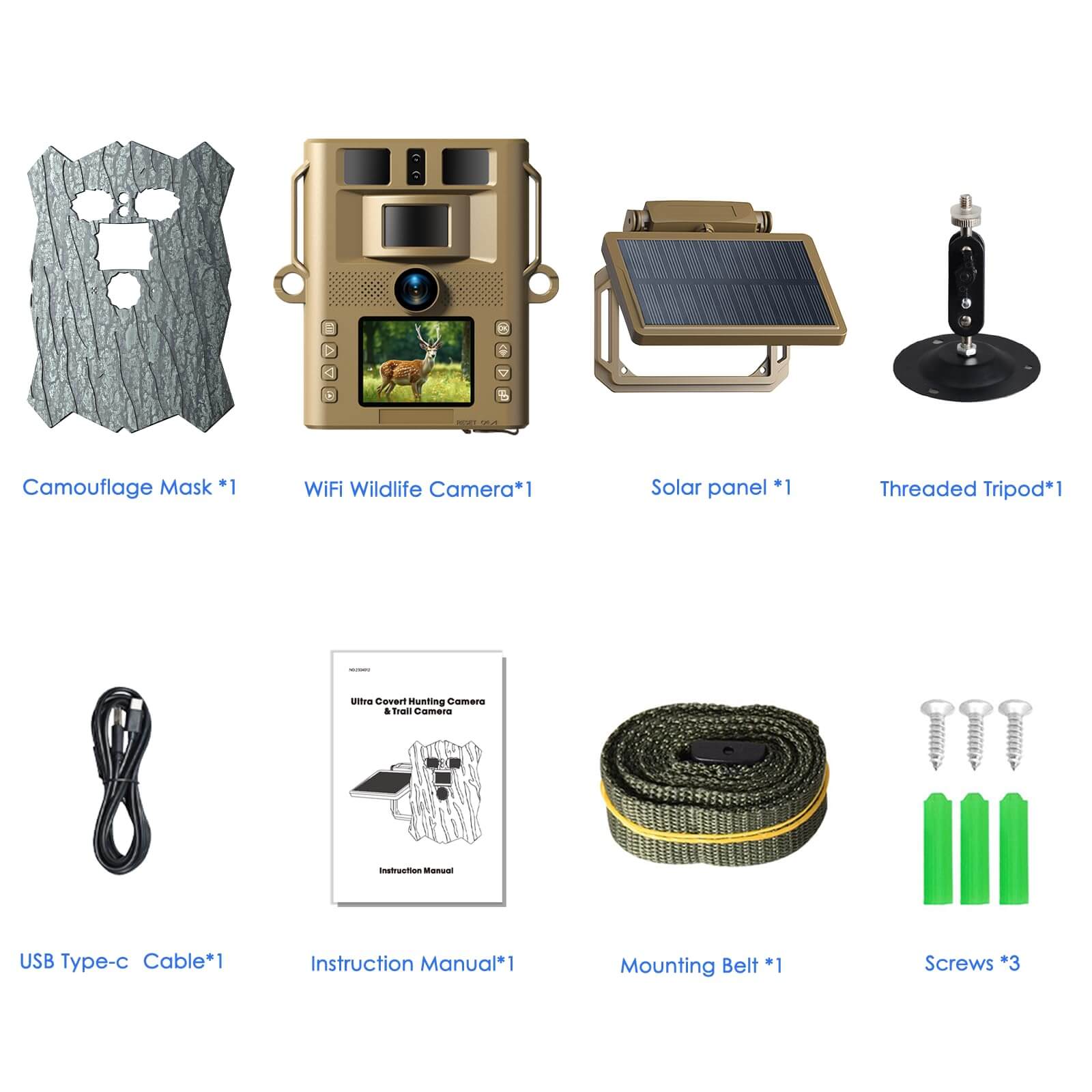 Voopeak TC21 4K WiFi Wildkamera No Glow Nachtsicht Versteckte Baum-Wildkamera