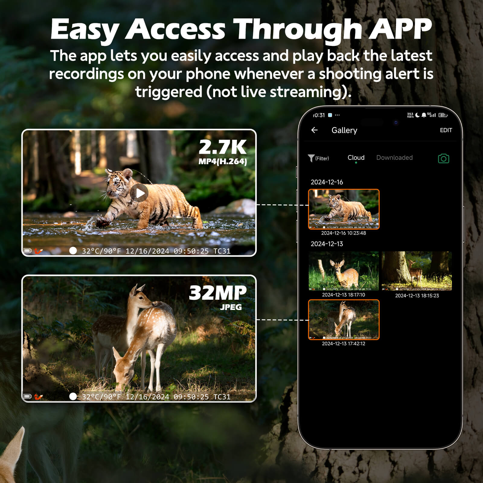 VOOPEAK TC31 Cellular Trail Camera 2.7K 32MP Hunting Camera