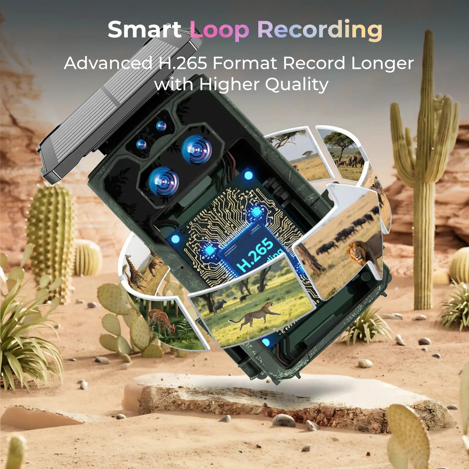 VOOPEAK TC37 4K 60MP High Resolution Solar Powered Wifi Trail Camera for Hunting and Wildlife Monitoring