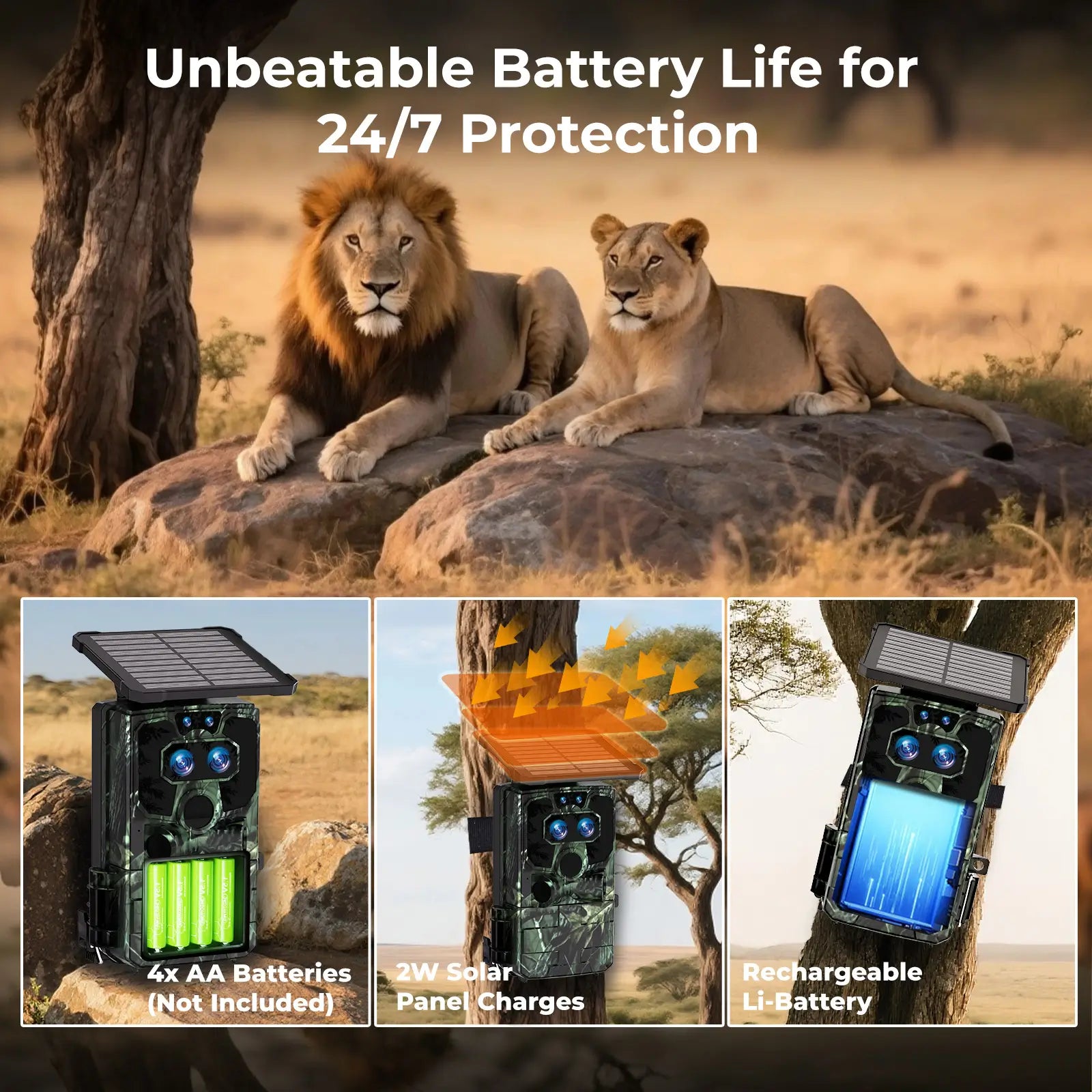 VOOPEAK TC37 4K 60MP High Resolution Solar Powered Wifi Trail Camera for Hunting and Wildlife Monitoring