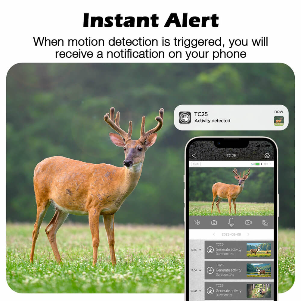 VOOPEAK TC25 2.5K 4G LTE Cellular Trail Camera With Live Streaming and No Glow Night Vision