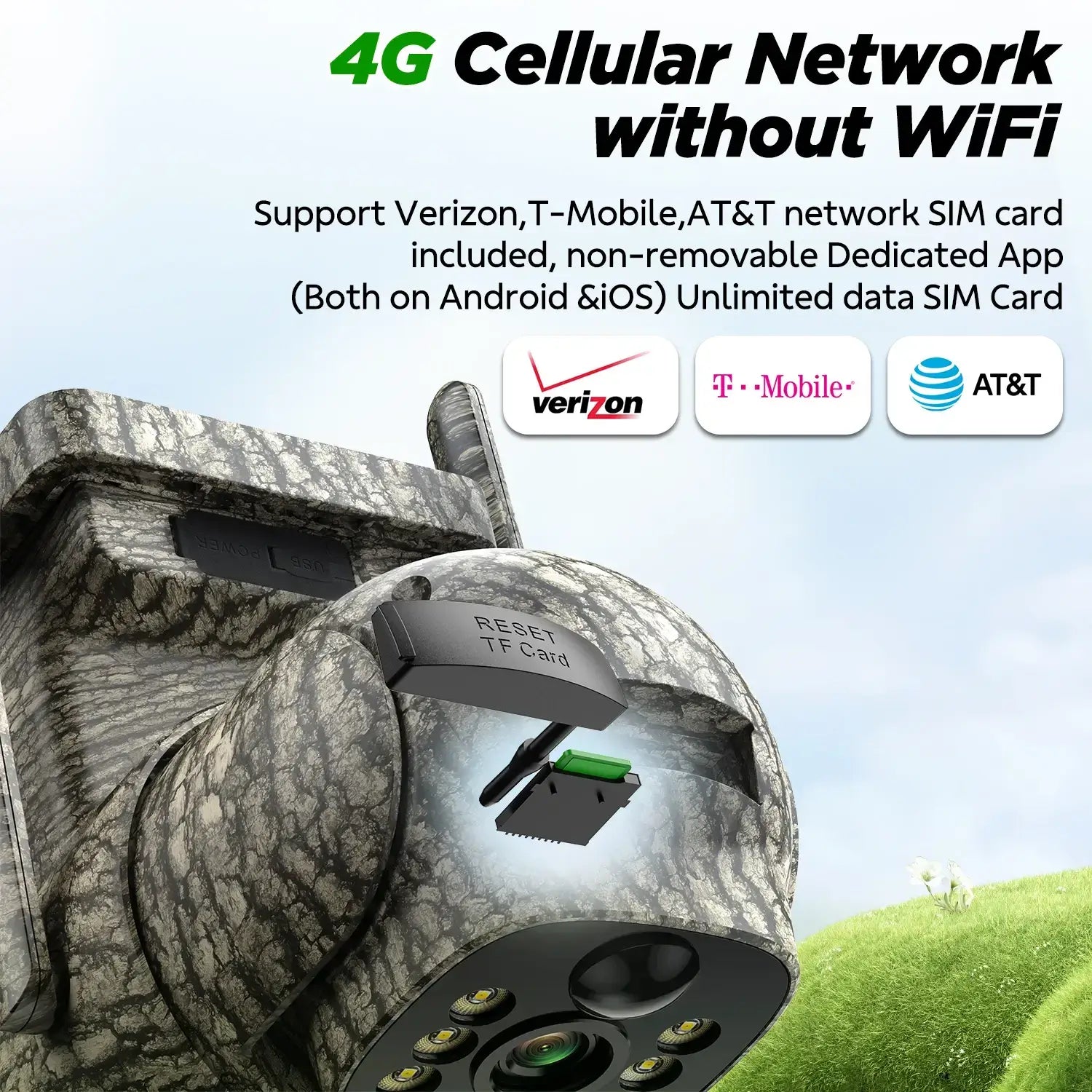 VOOPEAK TC32 4G Lte Solar Power Cell Cellular Trail Game Camera for Hunting Wildlife Monitoring Security