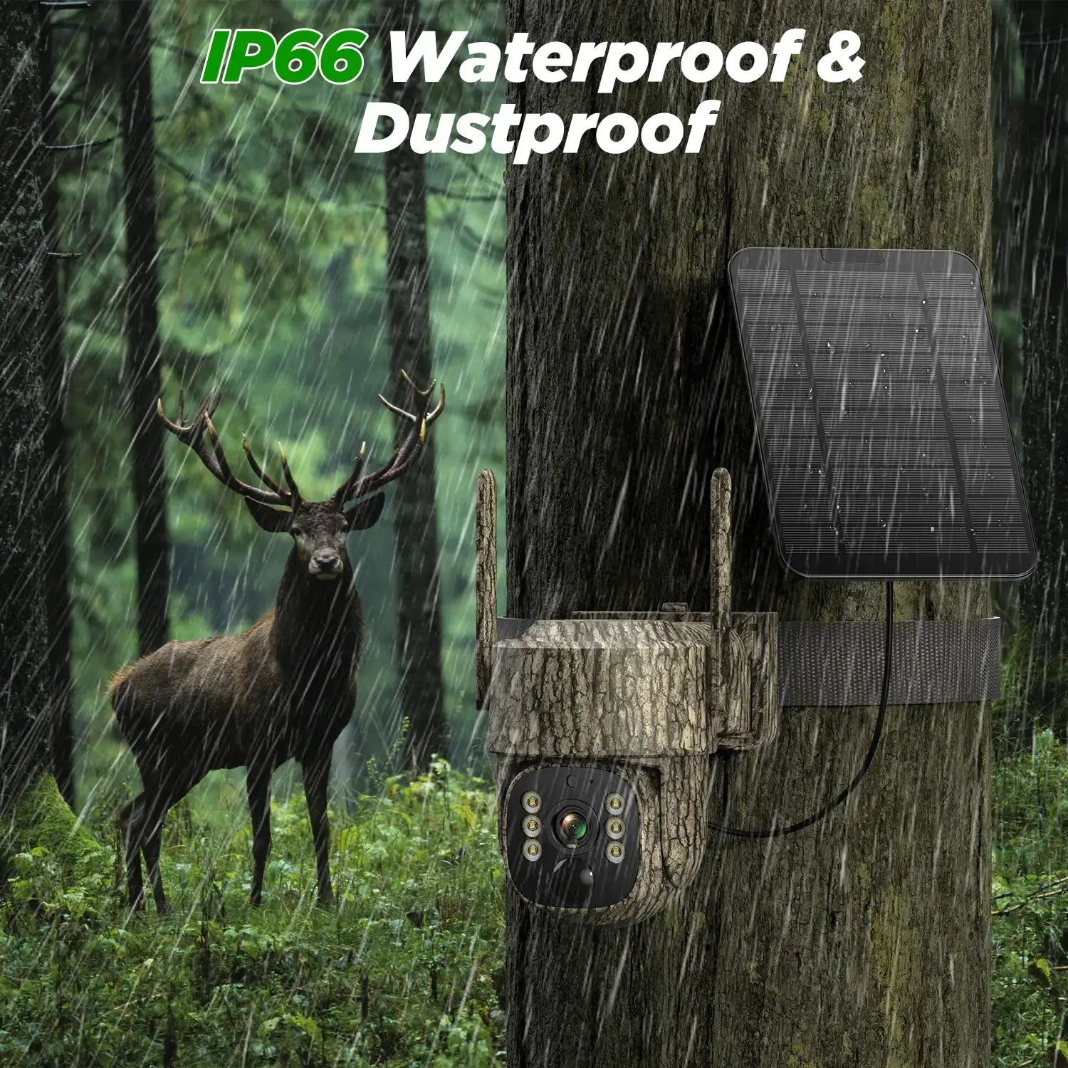 VOOPEAK TC32 4G Lte Solar Power Cell Cellular Trail Game Camera for Hunting Wildlife Monitoring Security