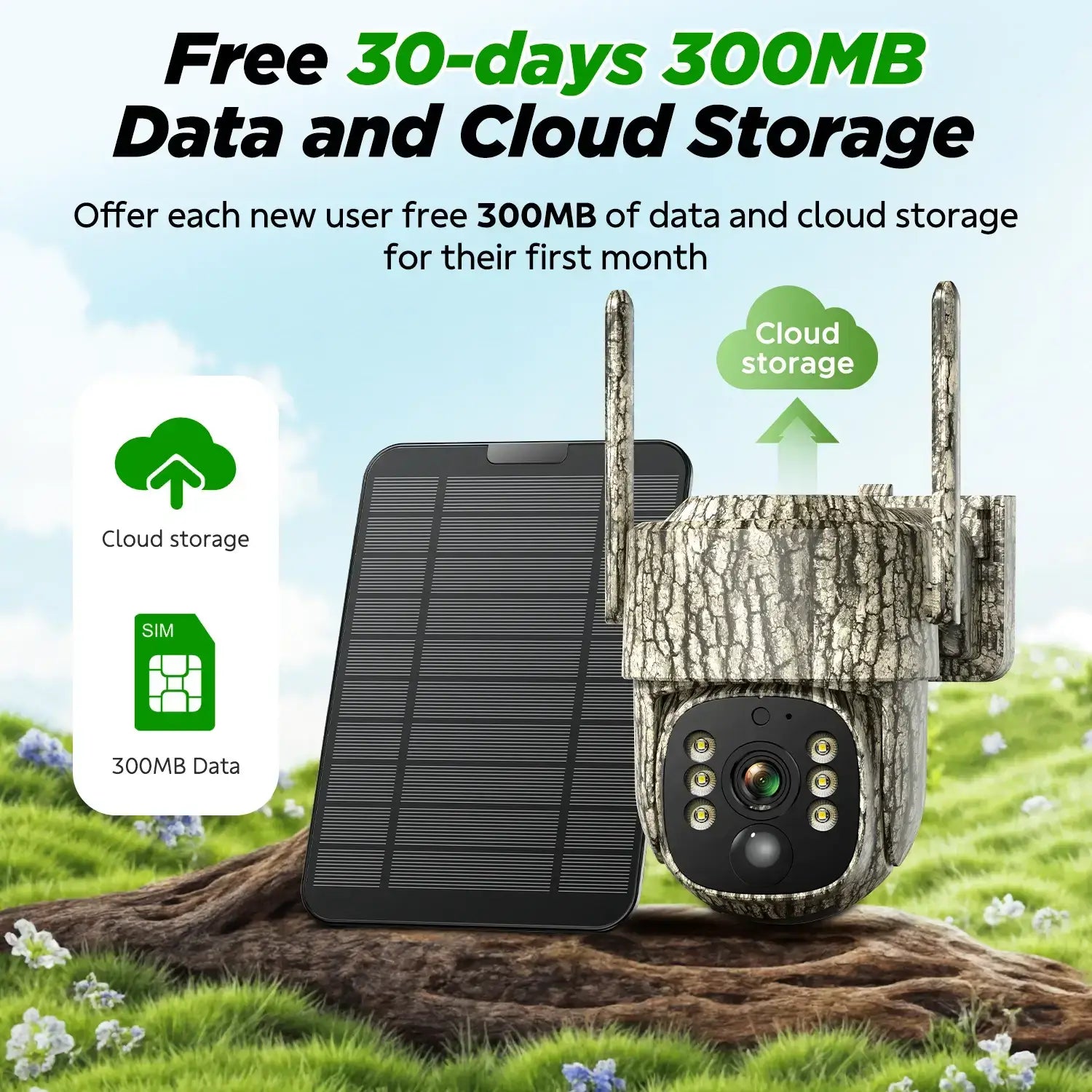 VOOPEAK TC32 4G Lte Solar Power Cell Cellular Trail Game Camera for Hunting Wildlife Monitoring Security