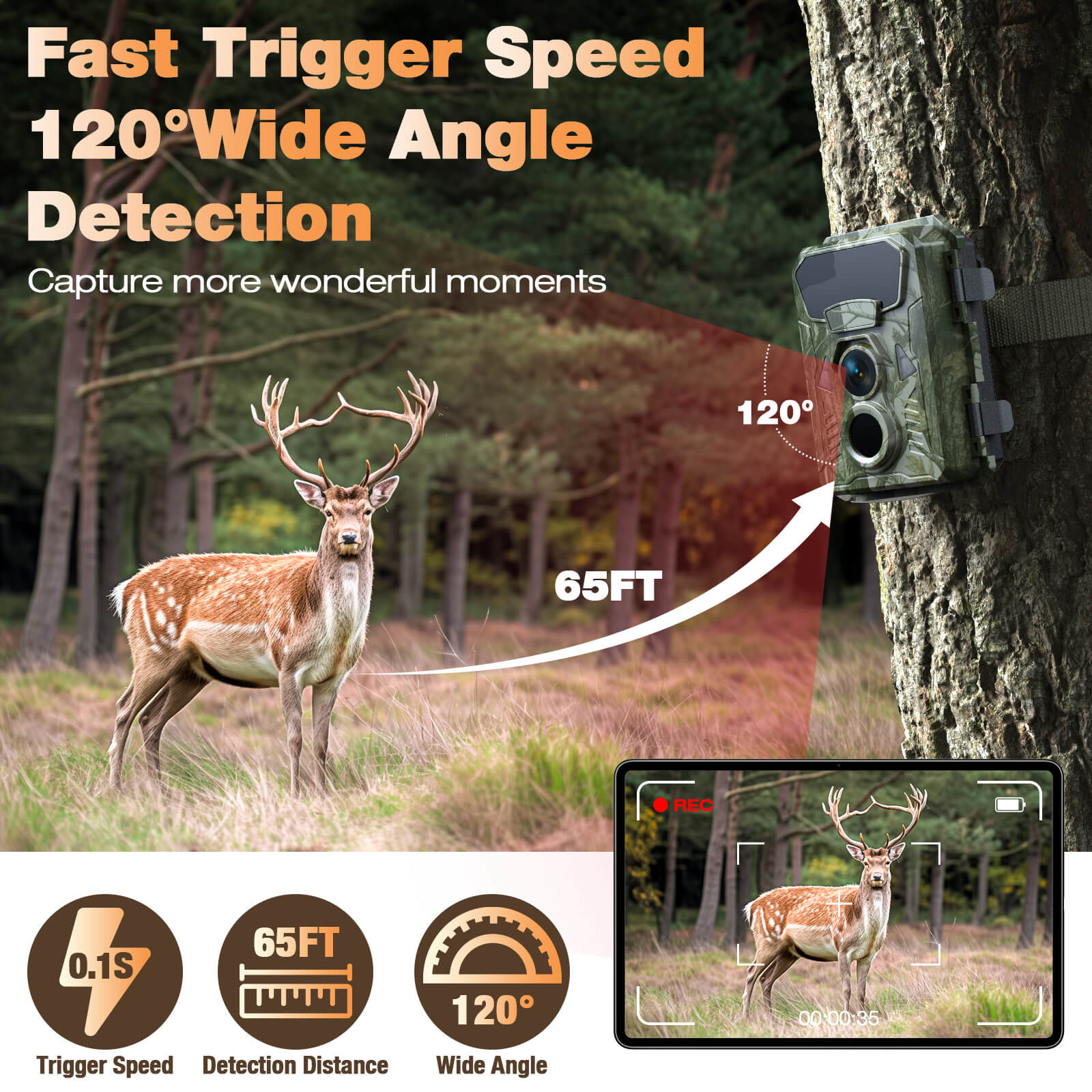 Voopeak TC33 Mini Wildlife 4K Trail Camera for Wildlife Monitoring