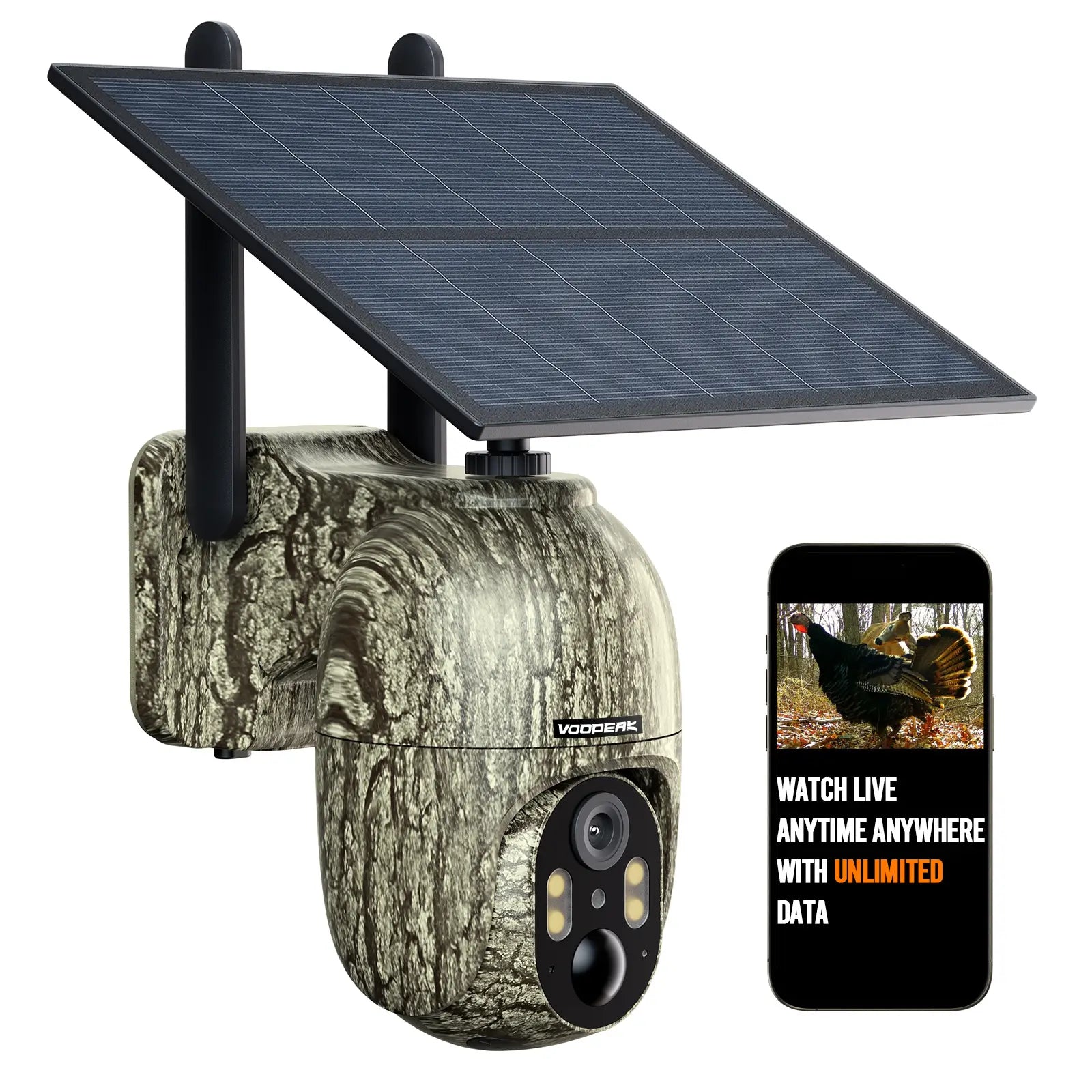 Voopeak 360 Degree 4G Cellular Motion Activated Trail Camera with Live Feed for Hunting and Security