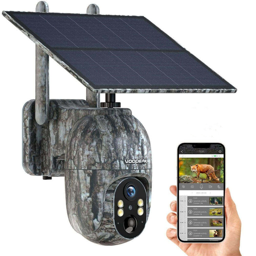 Voopeak 4G LTE Cellular Solar Powered Live View Trail Game Camera