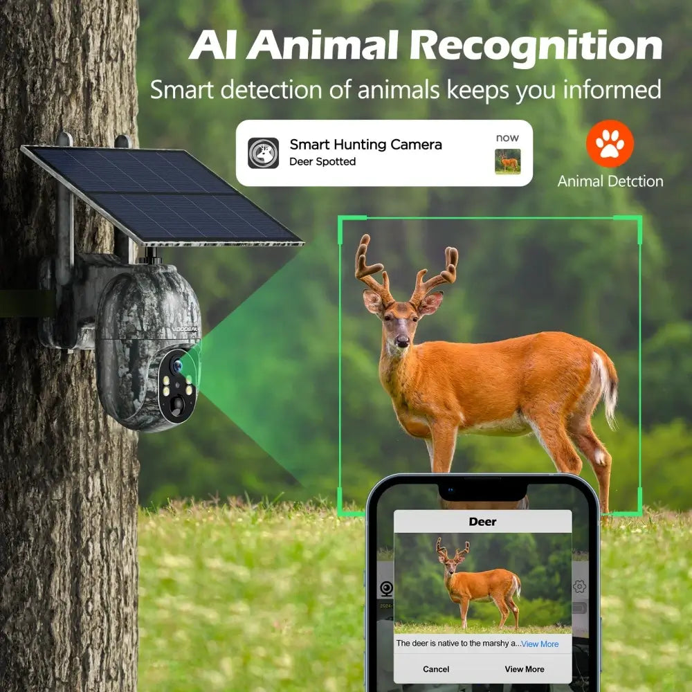 VOOPEAK TC27 2.5K 4G 360 ° Cellular Solar live feed Trail Camera Wildlife Deer Game Camera