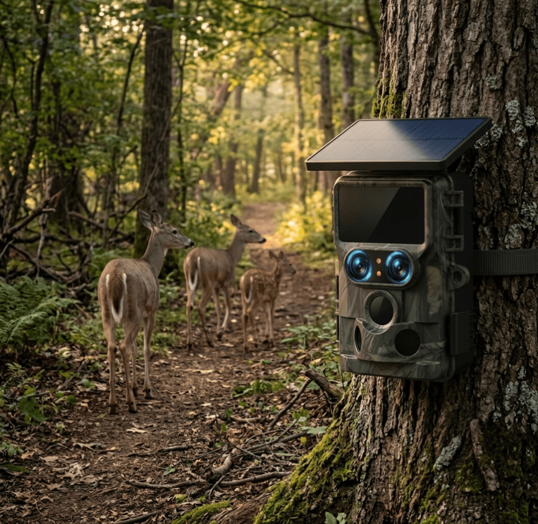 trail camera placement on game trail capturing deer movement