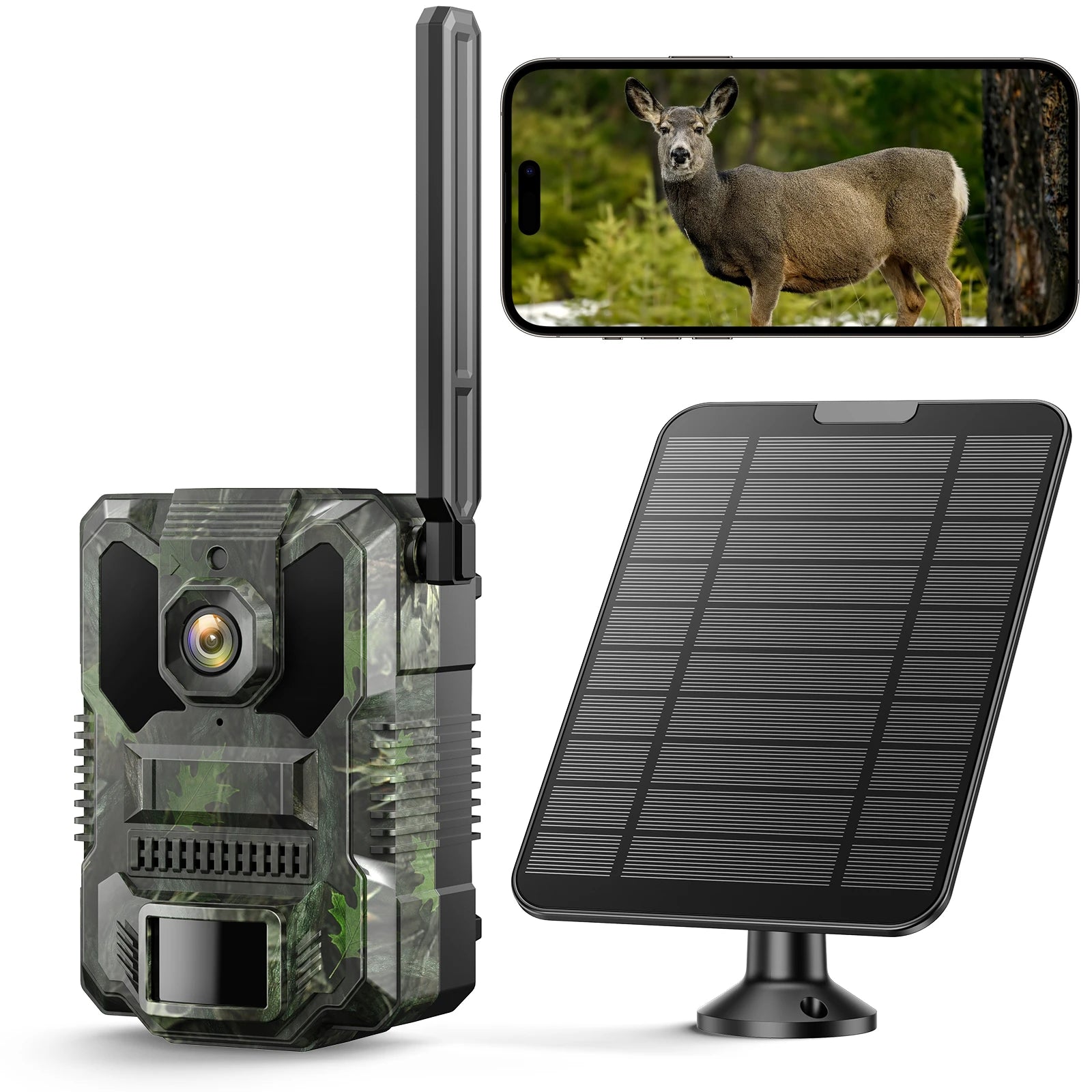Voopeak TC36 Cellular Game Camera with Live Feed Solar Outdoor Security and Wildlife 940nm No Glow Night Vision Camera