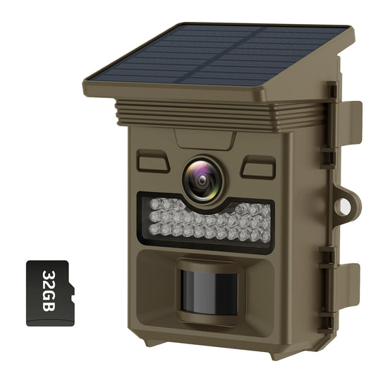 VOOPEAK Cámara solar Trail 4K 30fps - WiFi Bluetooth 46MP cámara de caza -  Ángulo de detección de 120° Sensor de movimiento visión nocturna IP66