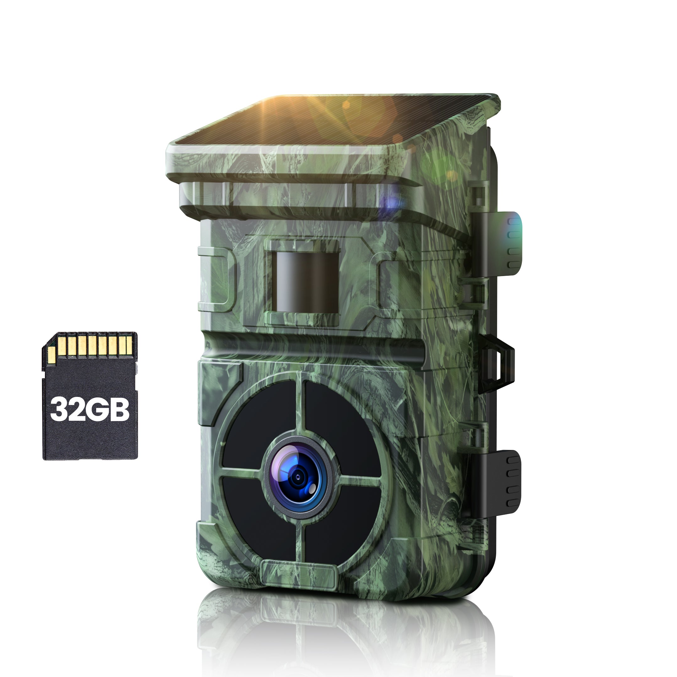 24MP 1080P Solar Powered Trail Game Camera with No Glow Night Vision & 32GB Micro SD Card