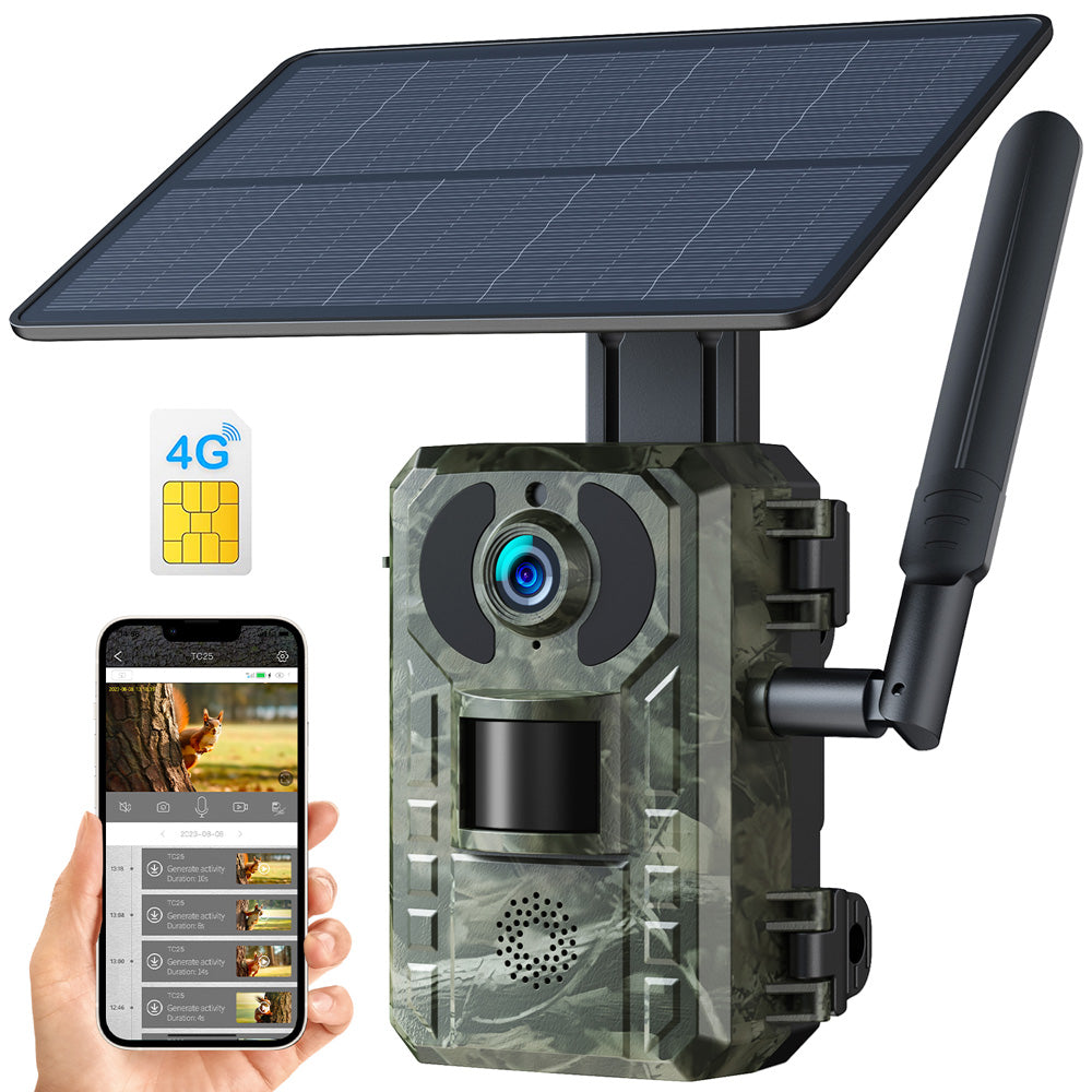 Voopeak 4G LTE Cellular Solar Powered Live View Trail Game Camera