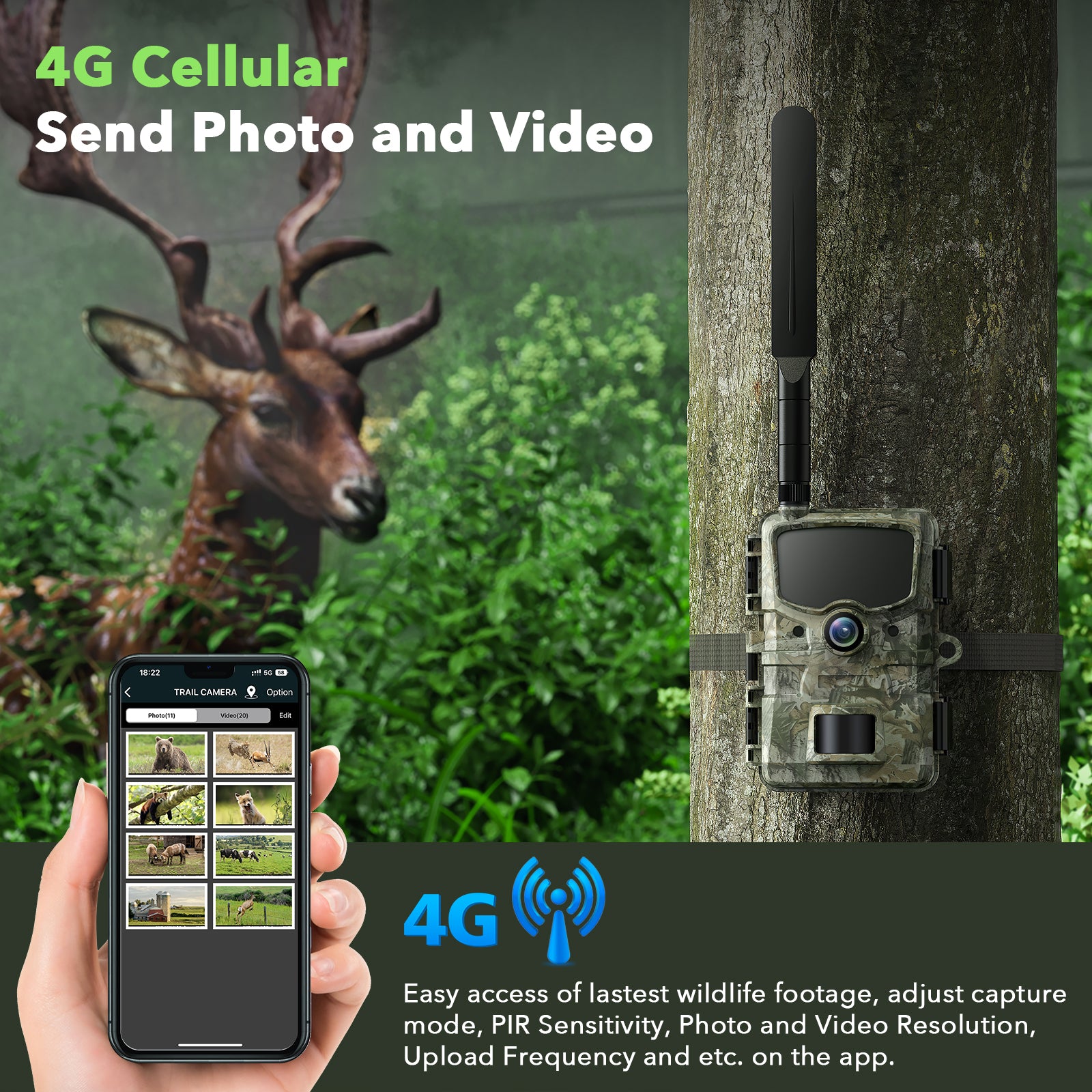 Celluar Trail Camera 4G LTE Wireless Game Camera 