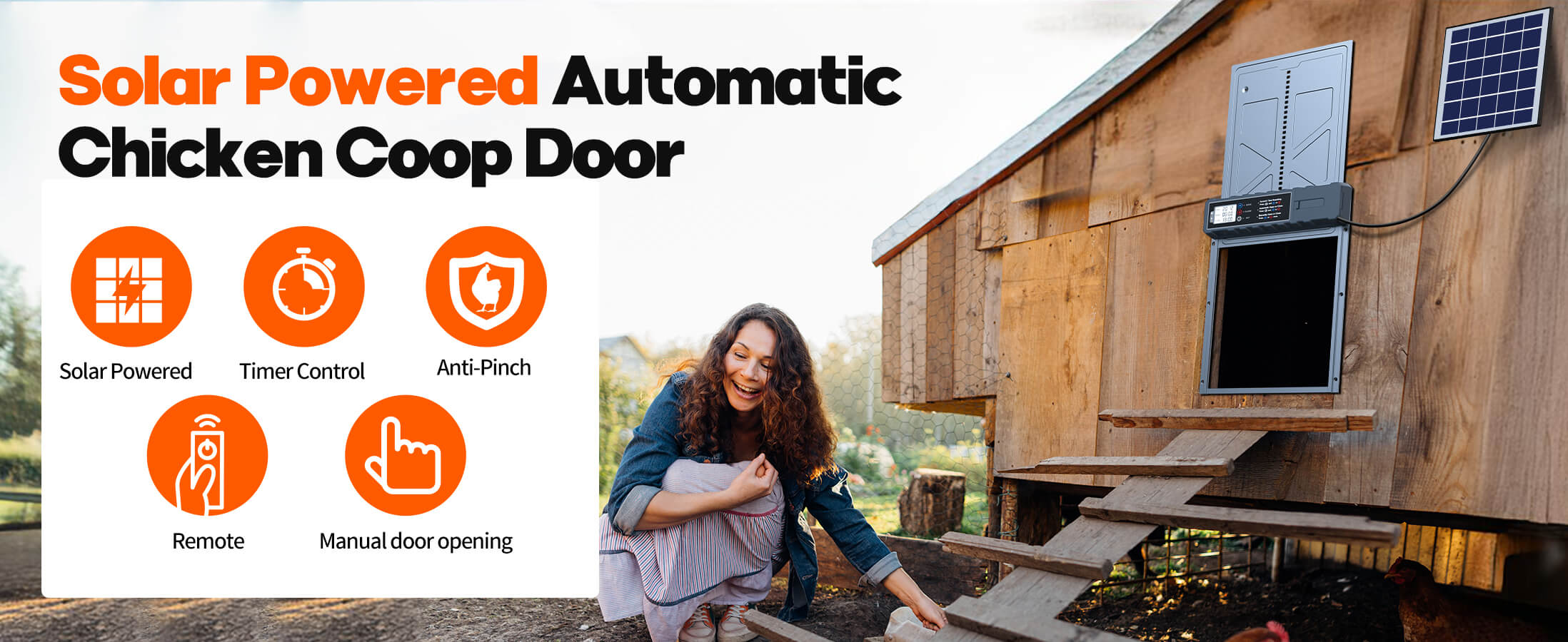 VOOPEAK CD01 Automatic Chicken Coop Door with LCD Display