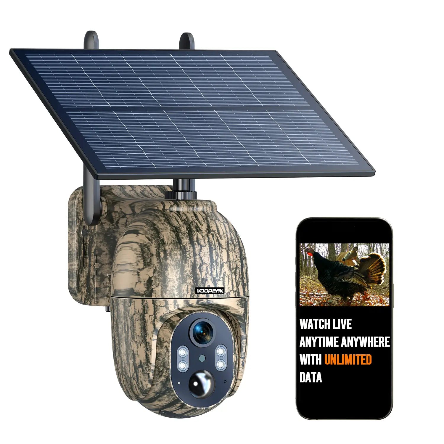Voopeak 360 Degree 4G Cellular Motion Activated Trail Camera with Live Feed for Hunting and Security