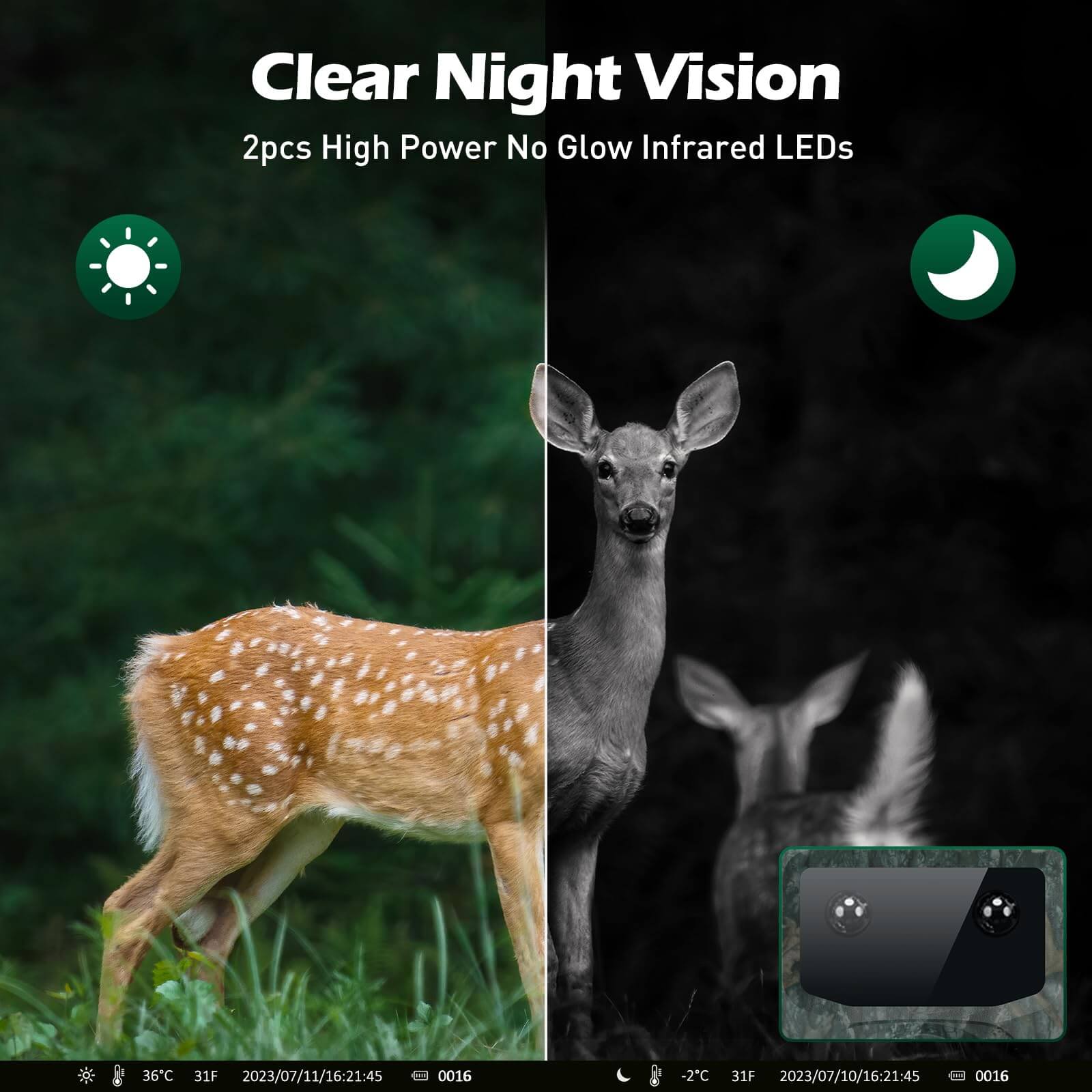 Voopeak TC24B 4K Solar Powered Night Vision Wildlife Trail Camera for Backyard outdoor