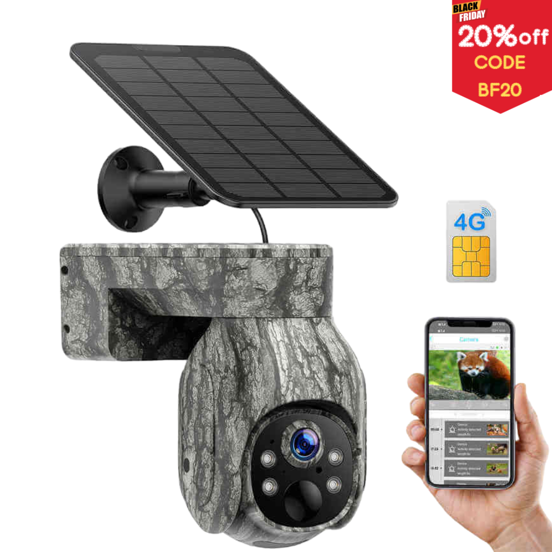 🔥(Black Friday Pre-sale)Voopeak TC17 4G LTE 2.5K 360° Live feed Solar Powered Cellular Trail Game Camera