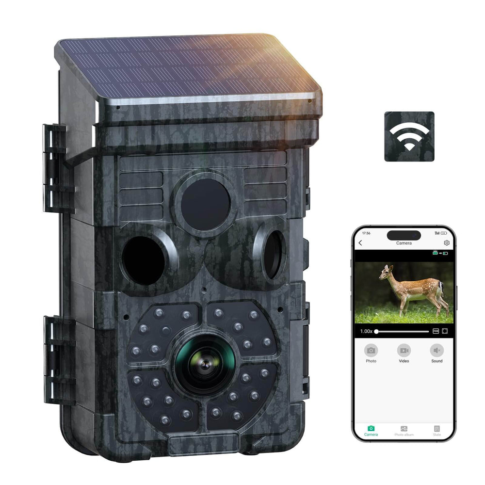 Trail Camera Monitor VOOPEAK TC28 Solar Powered WiFi Trail Camera with 850nm Night Vision