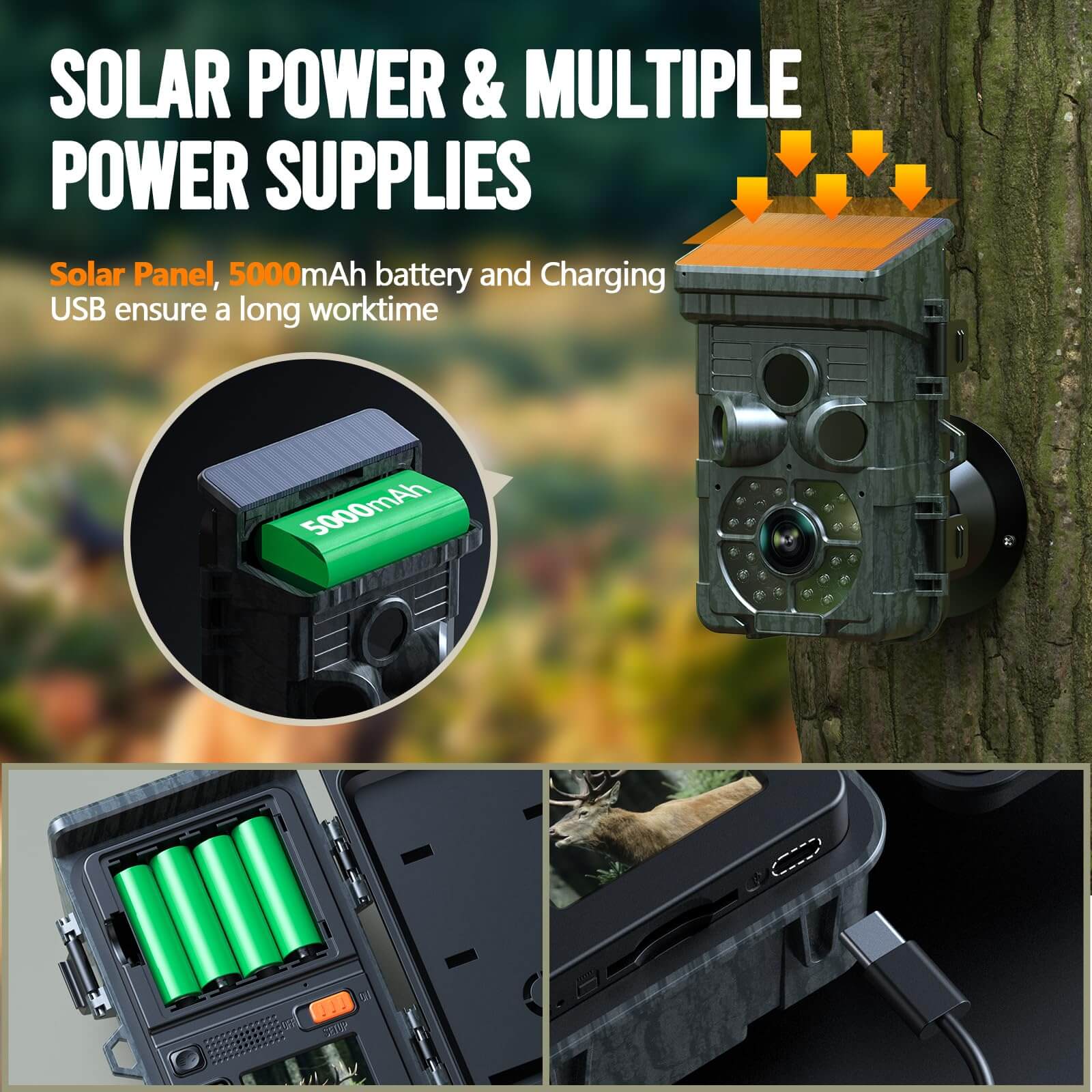 Voopeak TC28 Solar Powered WiFi Trail Camera with 850nm Night Vision