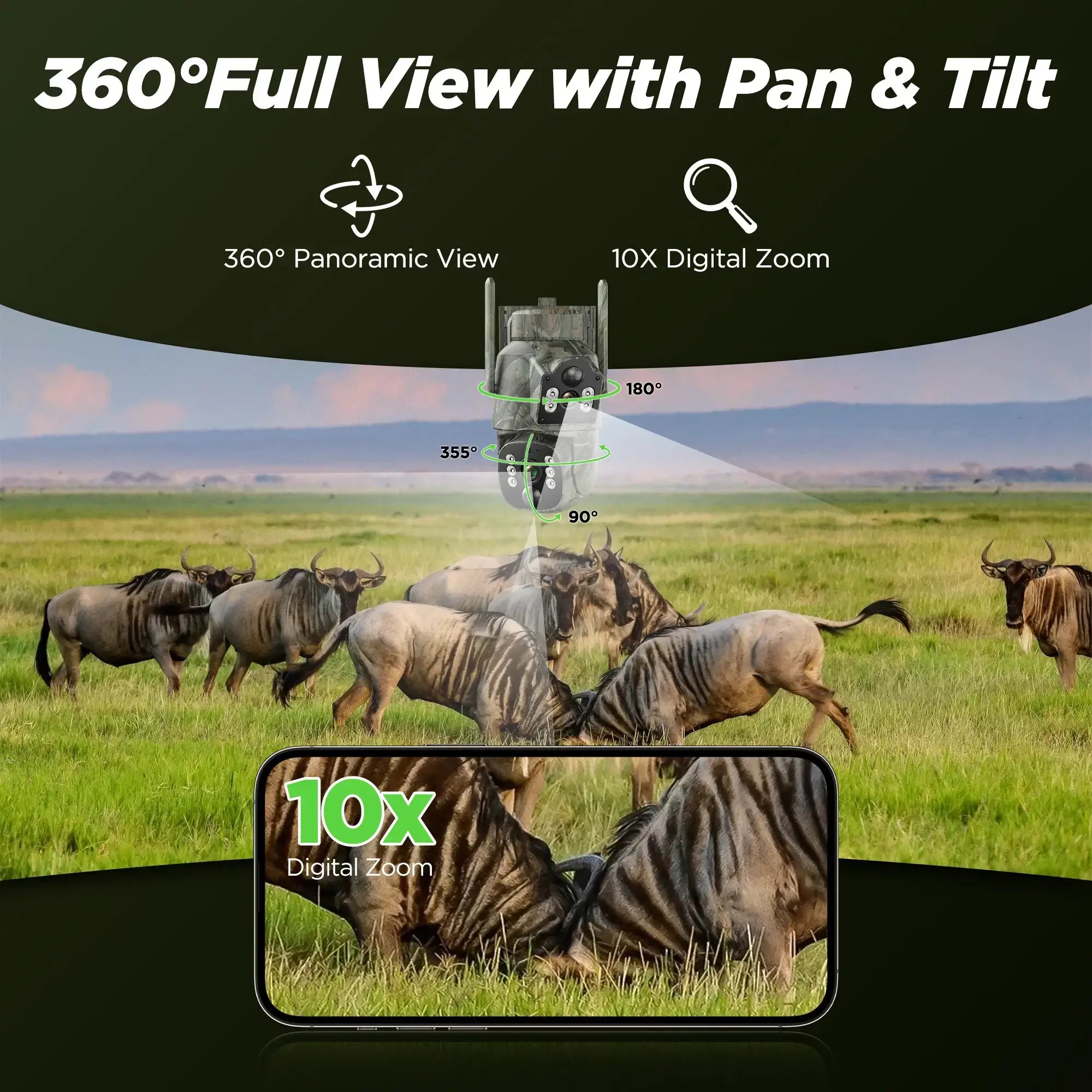 VOOPEAK TC39 Dual Lens Cellular Trail Camera Solar Powered 4G LTE Game Camera for hunting wildlife Monitoring and Property Security
