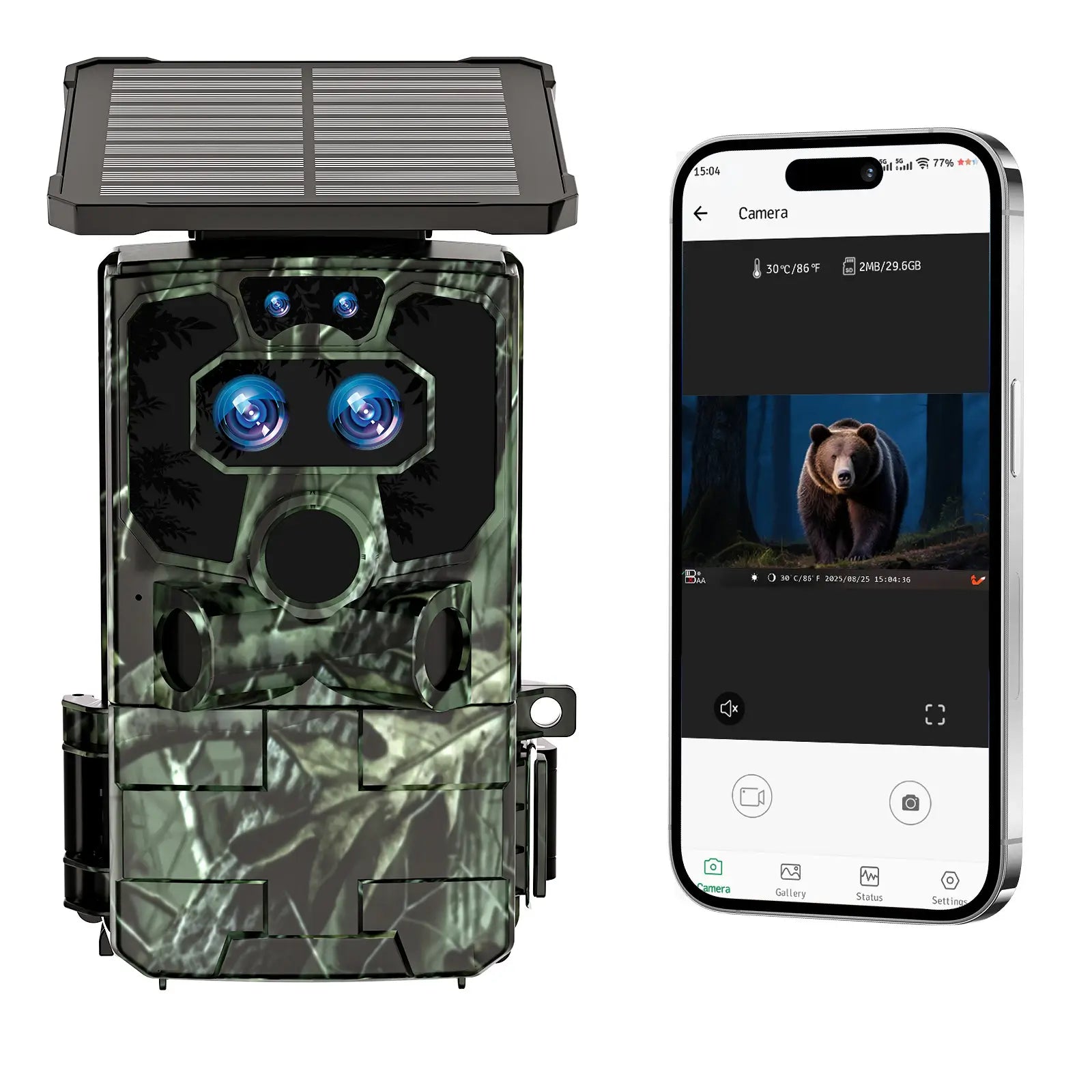 VOOPEAK TC37 4K 60MP High Resolution Solar Powered Wifi Trail Camera for Hunting and Wildlife Monitoring