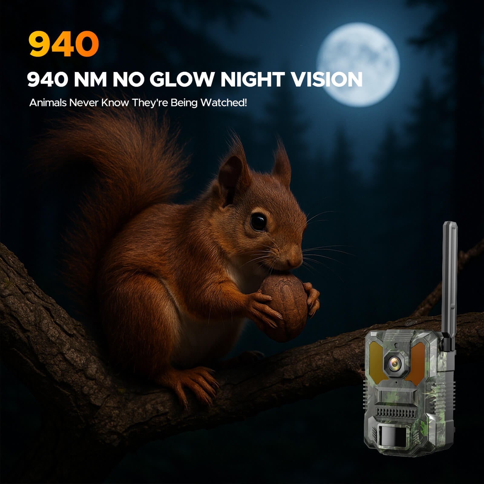 Voopeak TC36 Cellular Game Camera with Live Feed Solar Outdoor Security and Wildlife 940nm No Glow Night Vision Camera