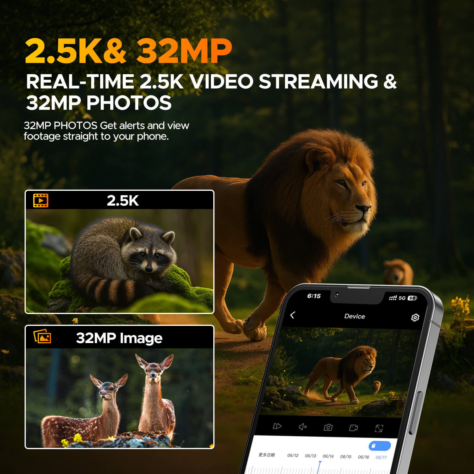 Voopeak TC36 Cellular Game Camera with Live Feed Solar Outdoor Security and Wildlife 940nm No Glow Night Vision Camera