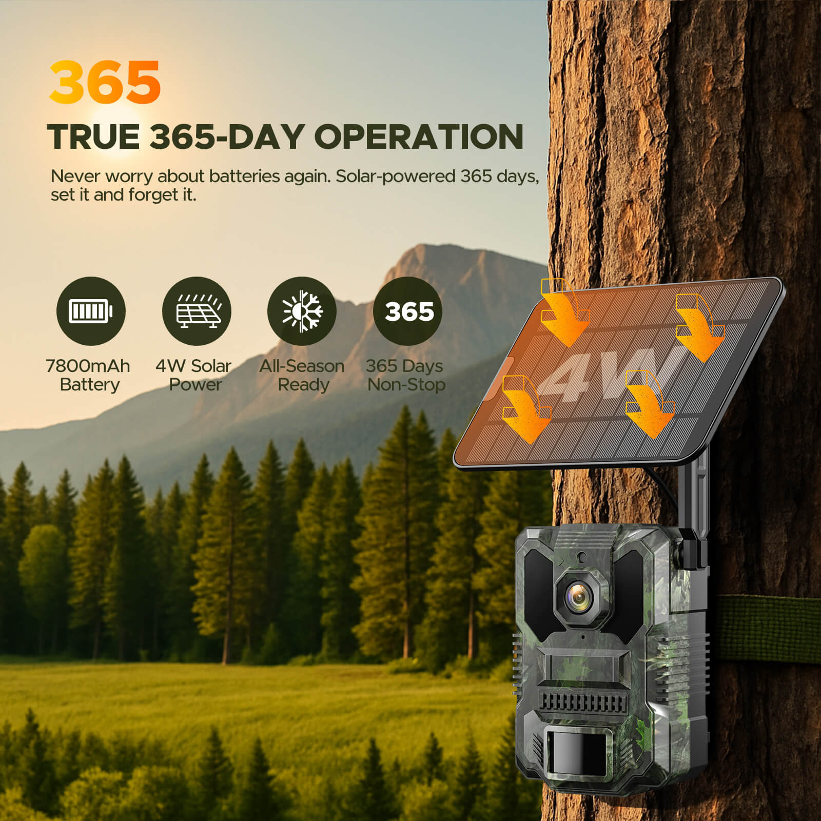 Voopeak TC36 Cellular Game Camera with Live Feed Solar Outdoor Security and Wildlife 940nm No Glow Night Vision Camera