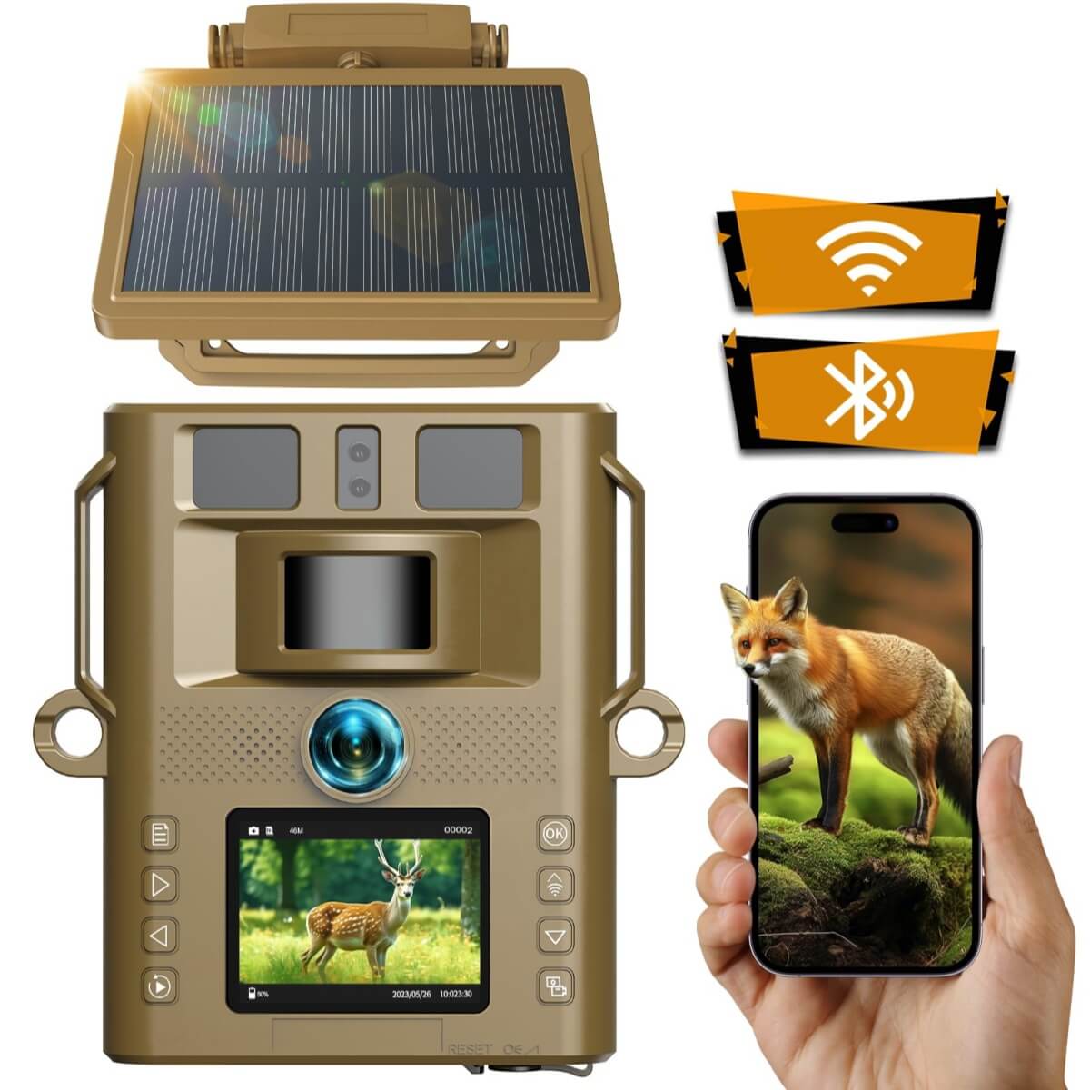 Voopeak TC21 4K WiFi Wildkamera No Glow Nachtsicht Versteckte Baum-Wildkamera 