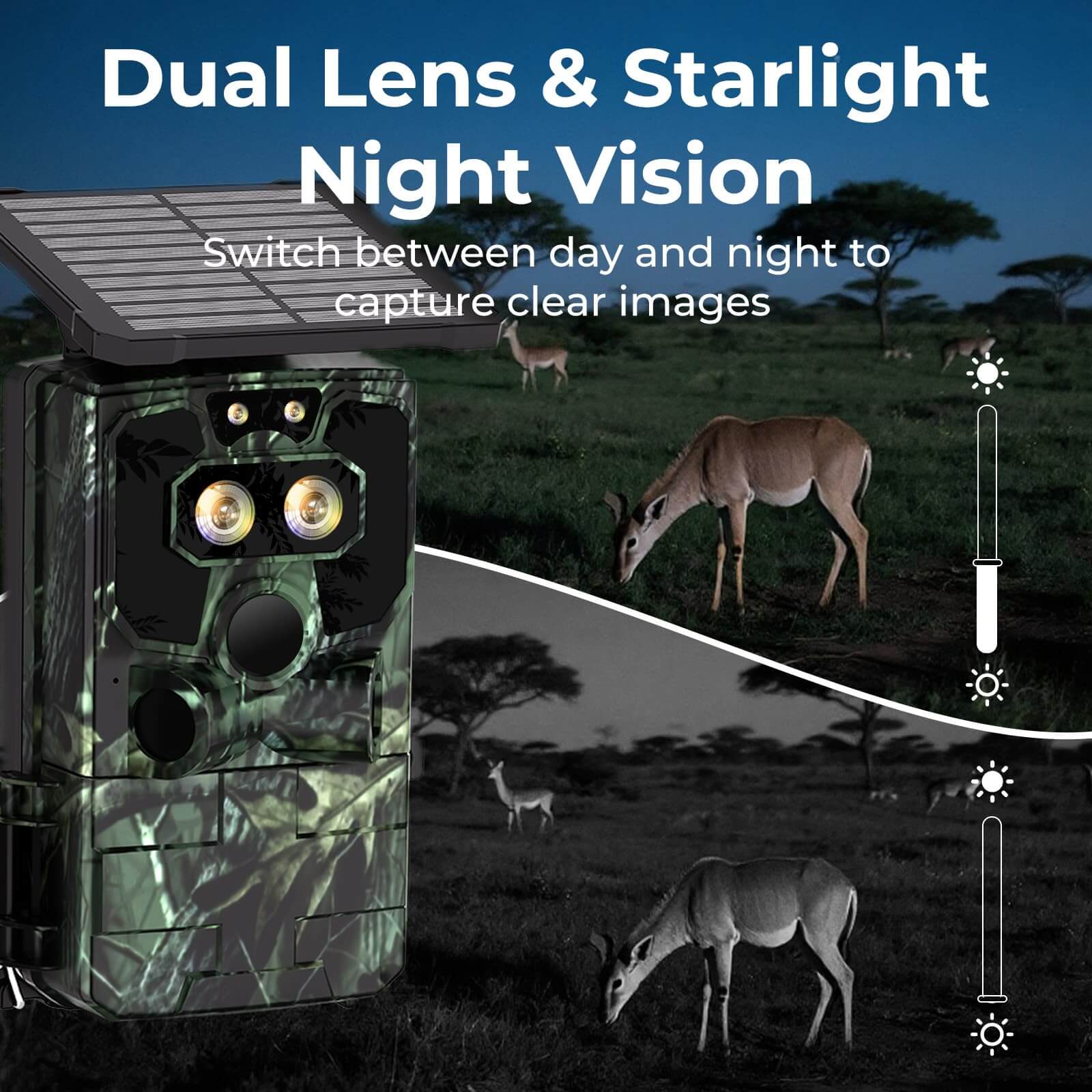 VOOPEAK TC37 4K 60MP High Resolution Solar Powered Wifi Trail Camera for Hunting and Wildlife Monitoring